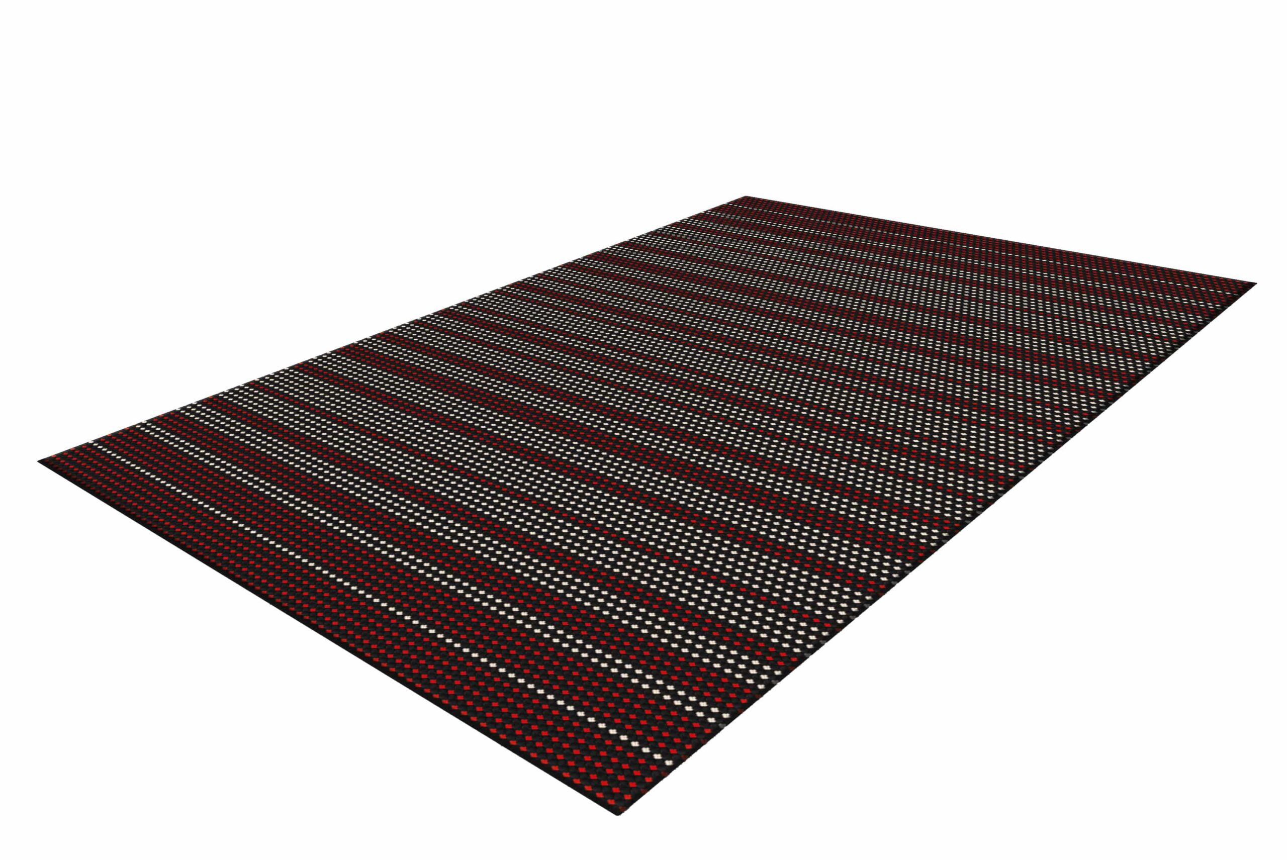 Ambience 8009 Schwarz / Rot / Weiß 200cm x 300cm | Flachflor | Teppich
