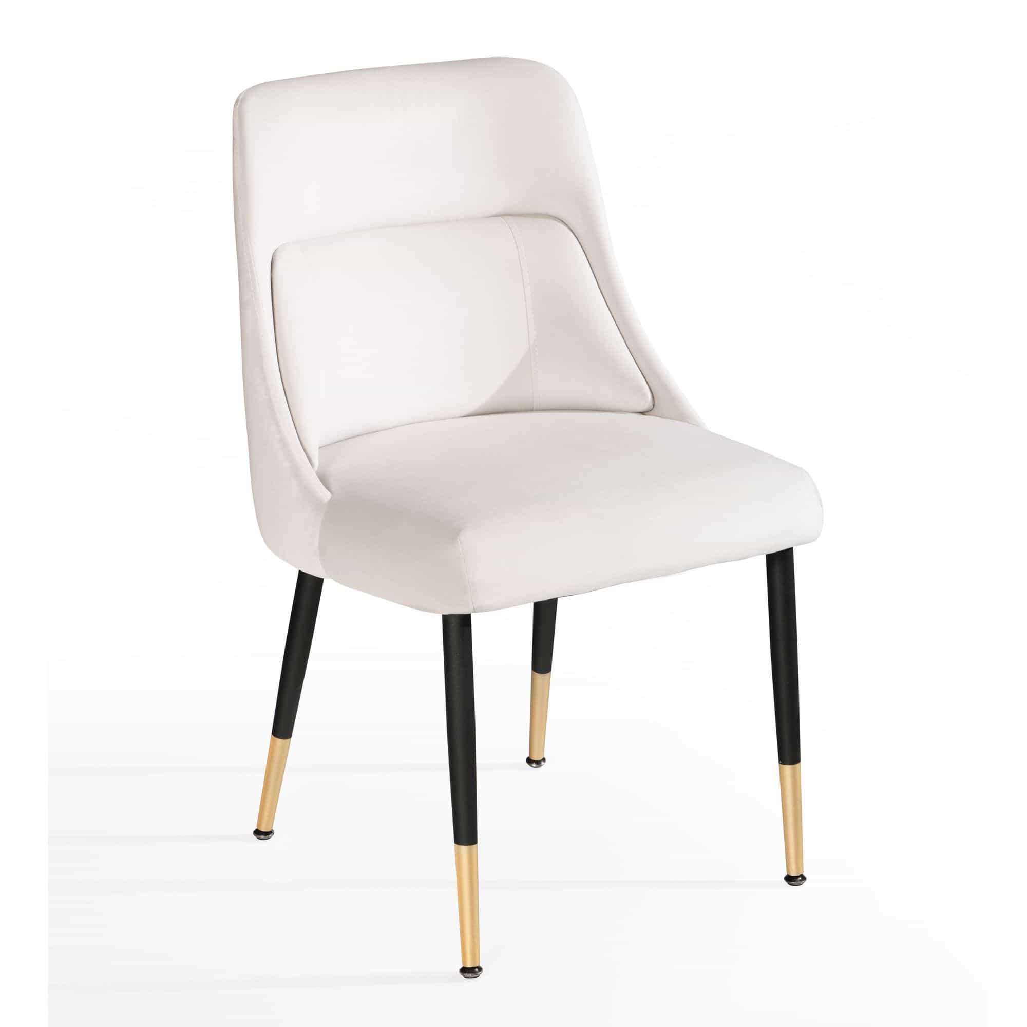 Esszimmerstuhl Samt Beige Küchenstuhl mit schwarzen Beinen