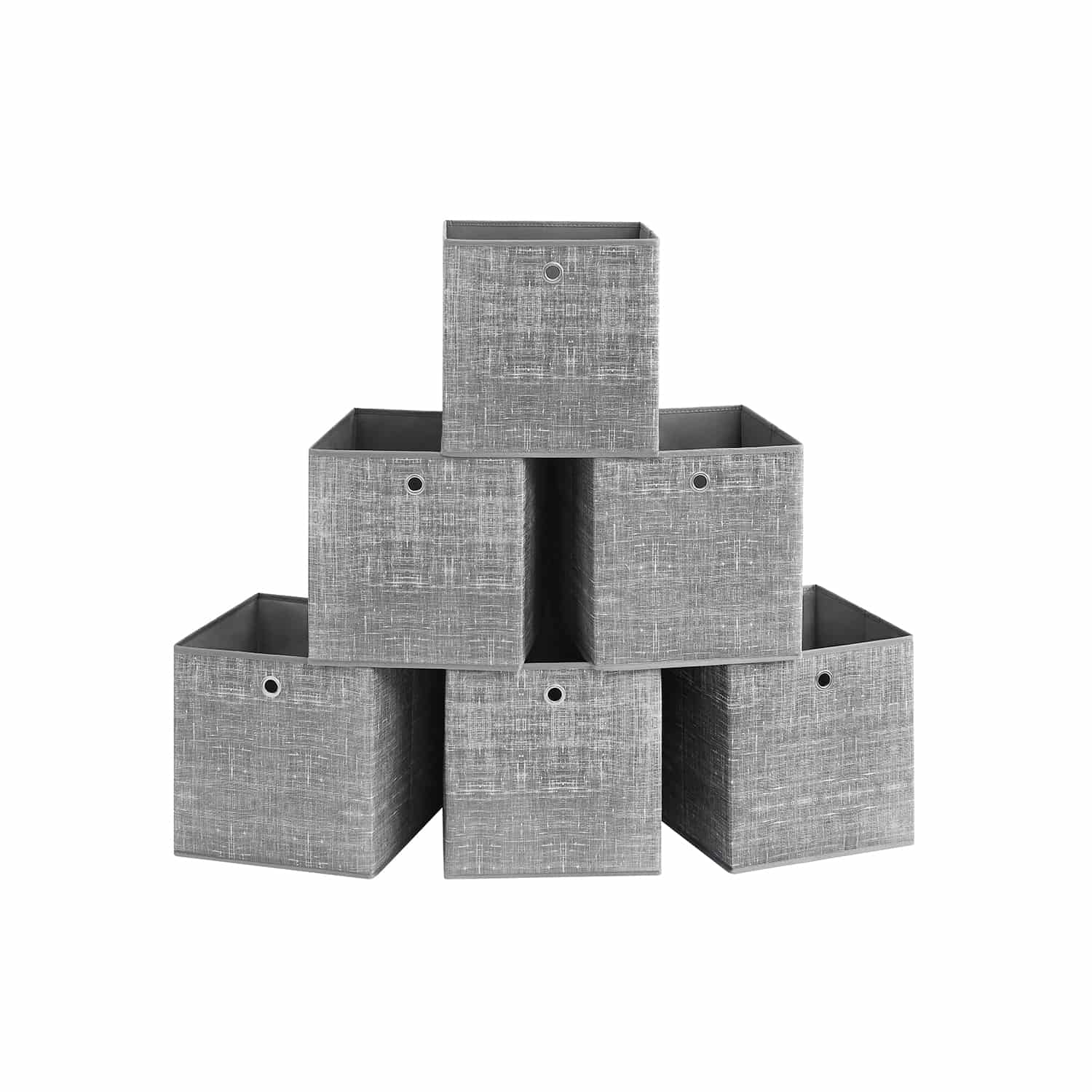 Aufbewahrungsbox 33cm 6er-Set grau meliert