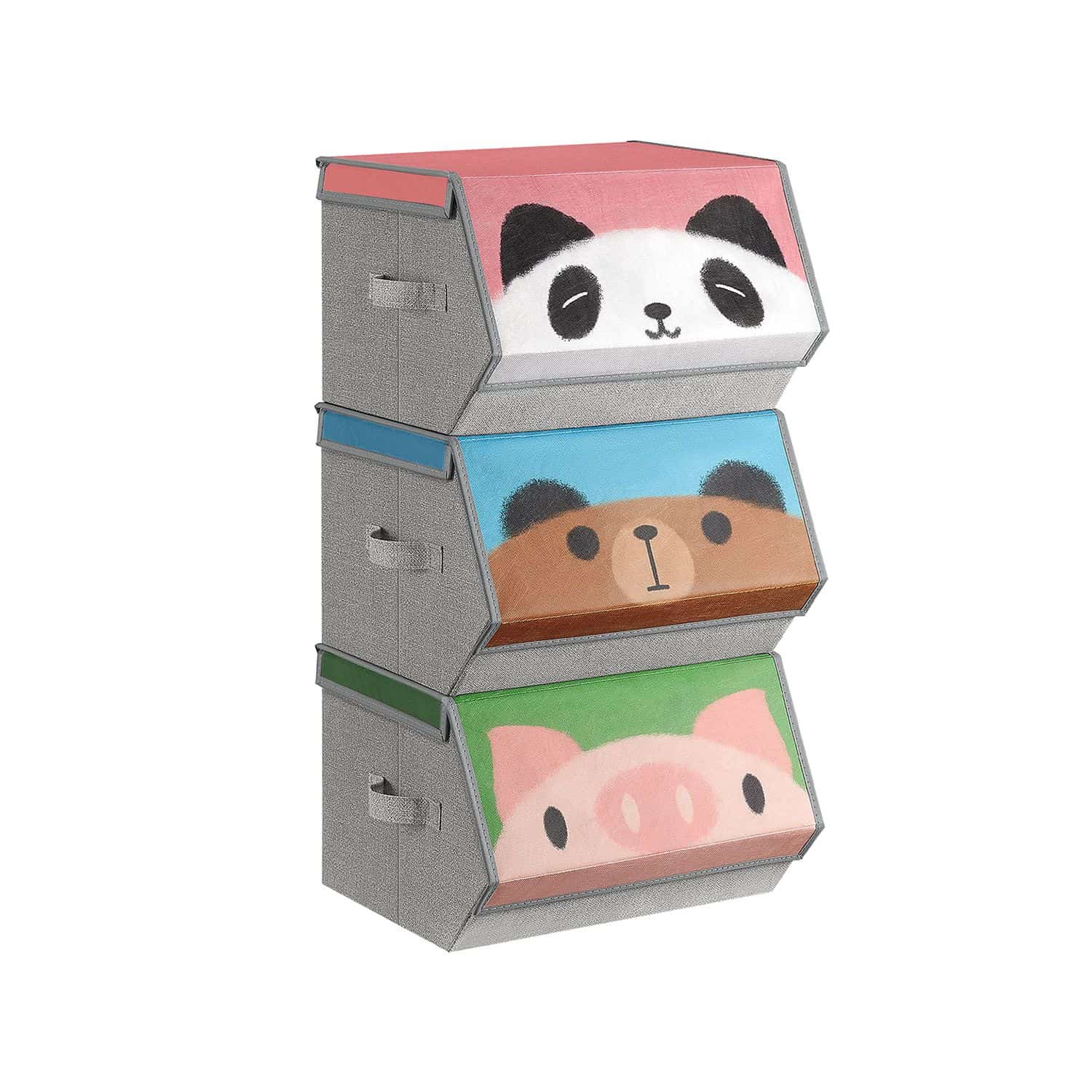 "Aufbewahrungsboxen 3er Set Panda-, Bär-, Schwein- Motive"