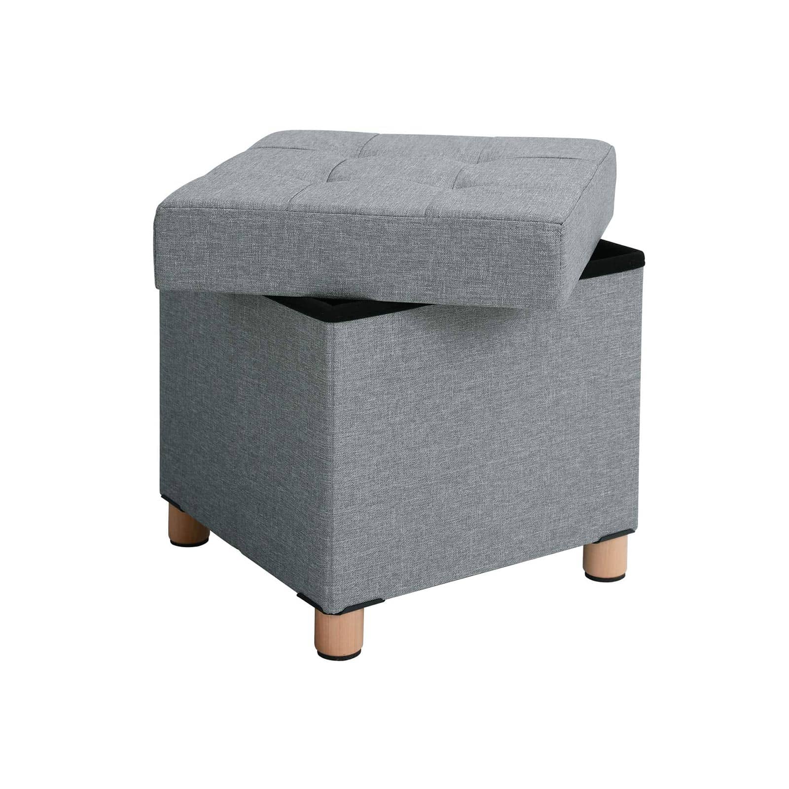 Faltbarer Sitzhocker mit Stauraum