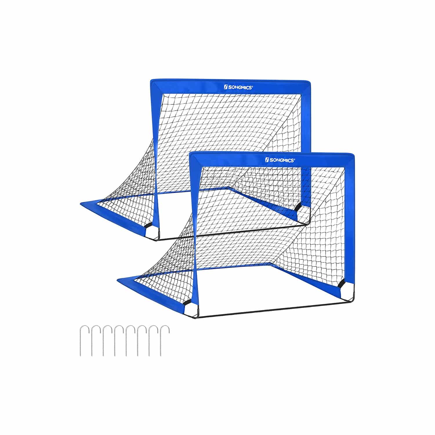 Fußballtor Kinder 2er Set Pop-up blau