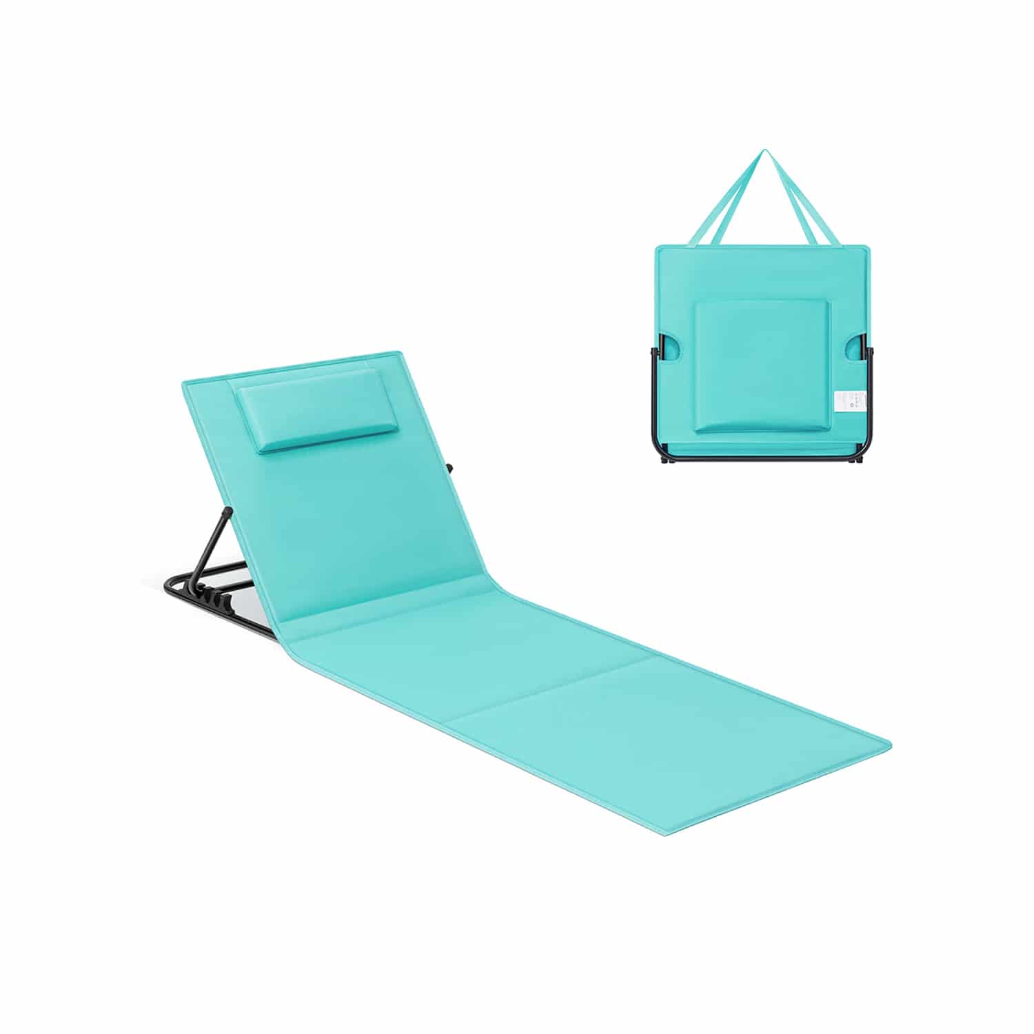 Strandstuhl mit Griff und verstellbarer Rückenlehne seeblau