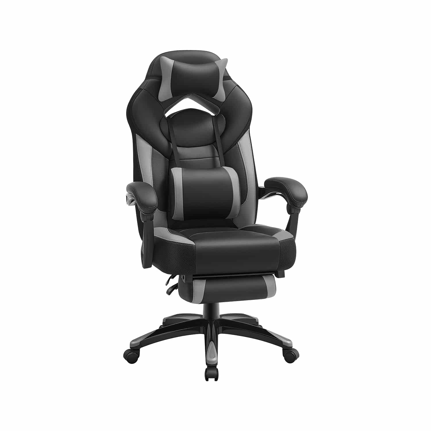 Gamingstuhl mit Fußstütze Schwarz-Grau
