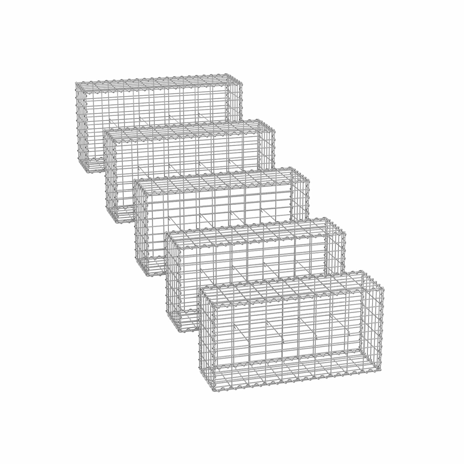 Gartendekoration Distanzhalter 100 x 30 x 30 cm 5er Set silber
