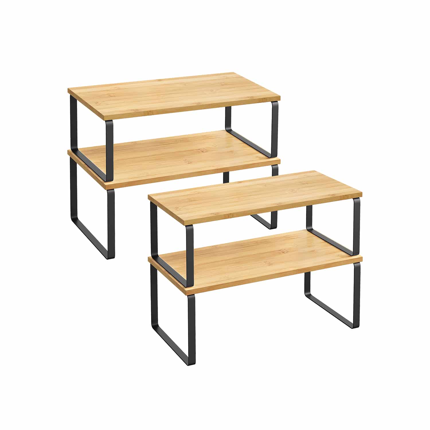 Gewürzregal 4er Set stapelbar tintenschwarz-naturbeige