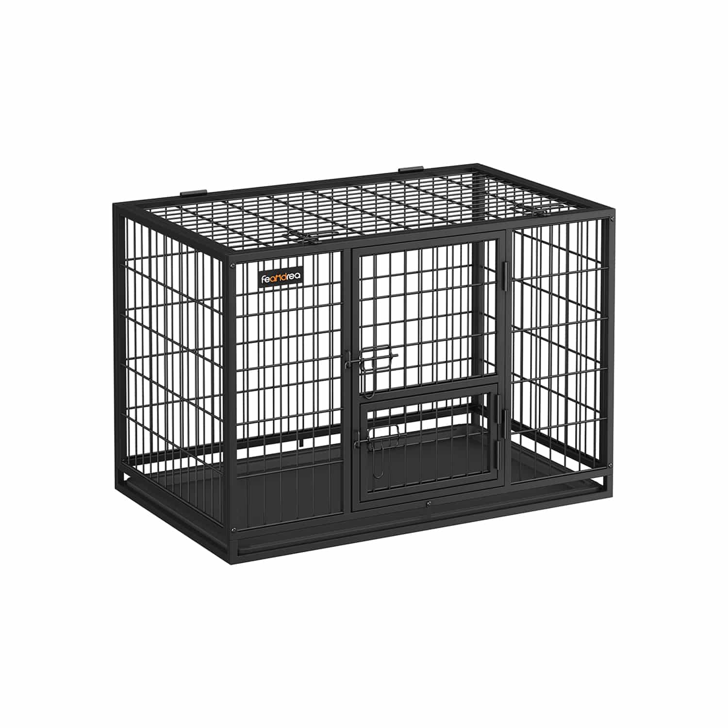 Hundekäfig hochbelastbar und transportabel 92,5 x 57,5 x 64 cm schwarz