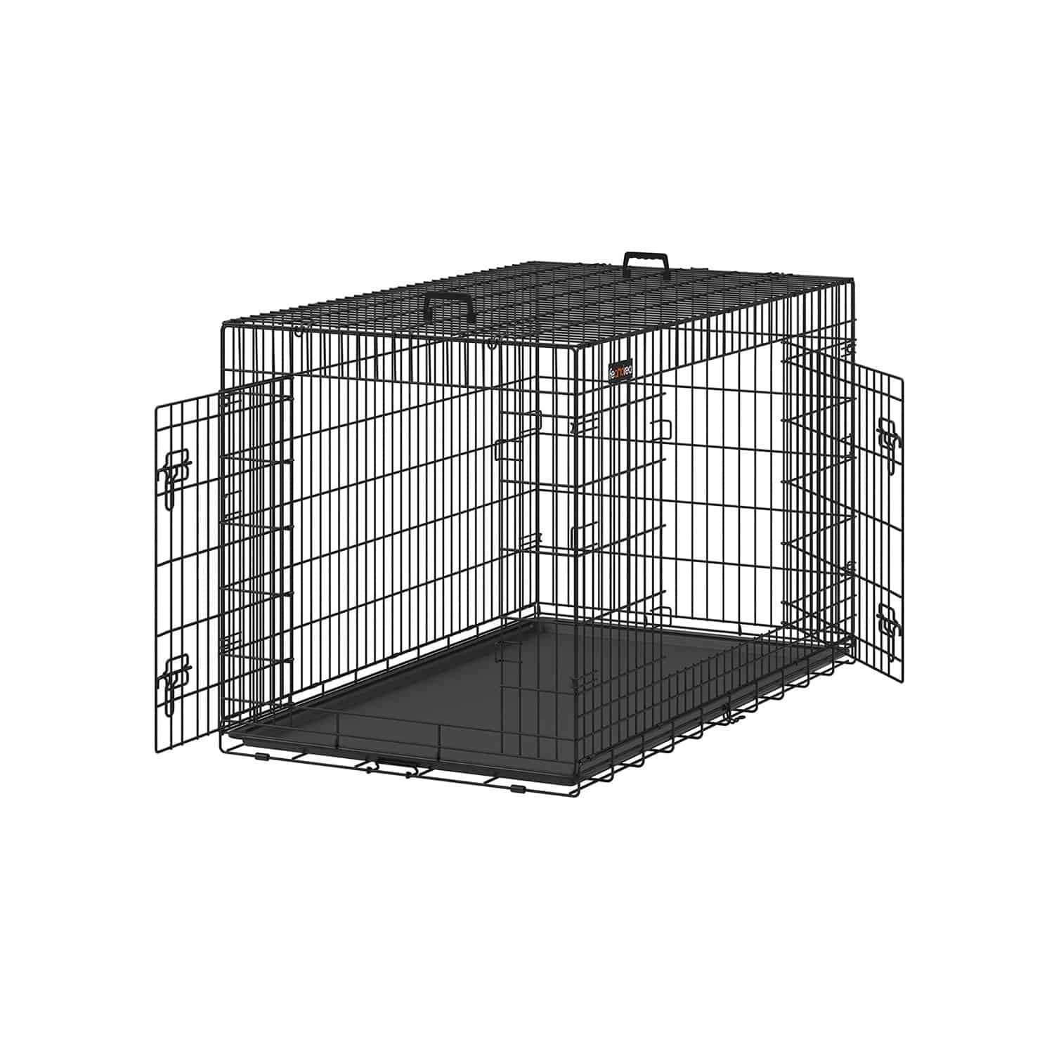 Hundekäfig mit Türen und Kunststoffschale klappbar