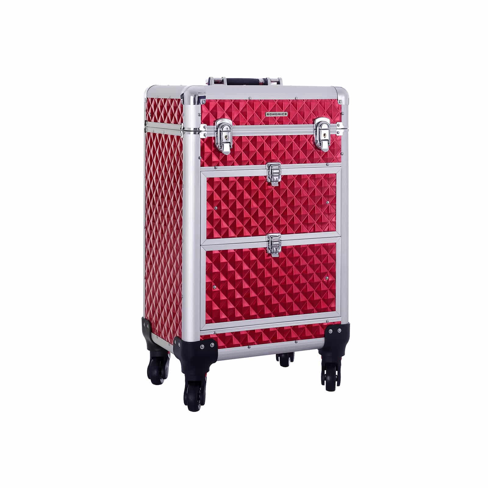 Kosmetik-Trolley 2 Schubladen Knallrot