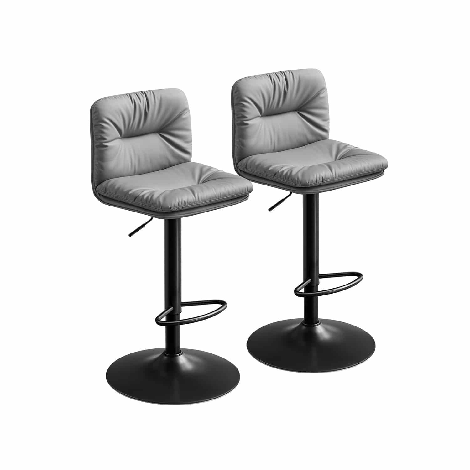 Barhocker 2er Set 360° drehbar grau