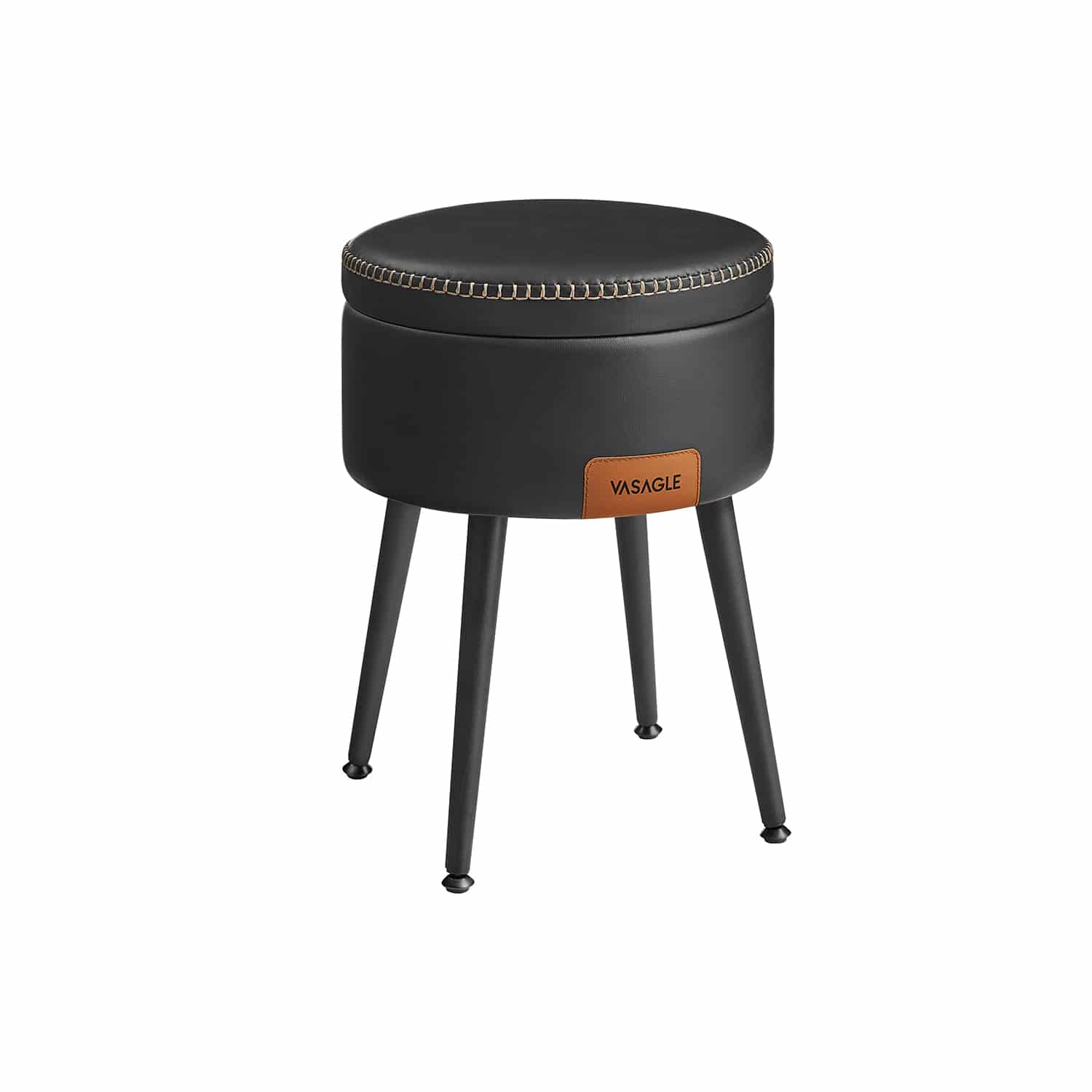 EKHO Kollektion - Sitzhocker Mid-Century-Stil tintenschwarz