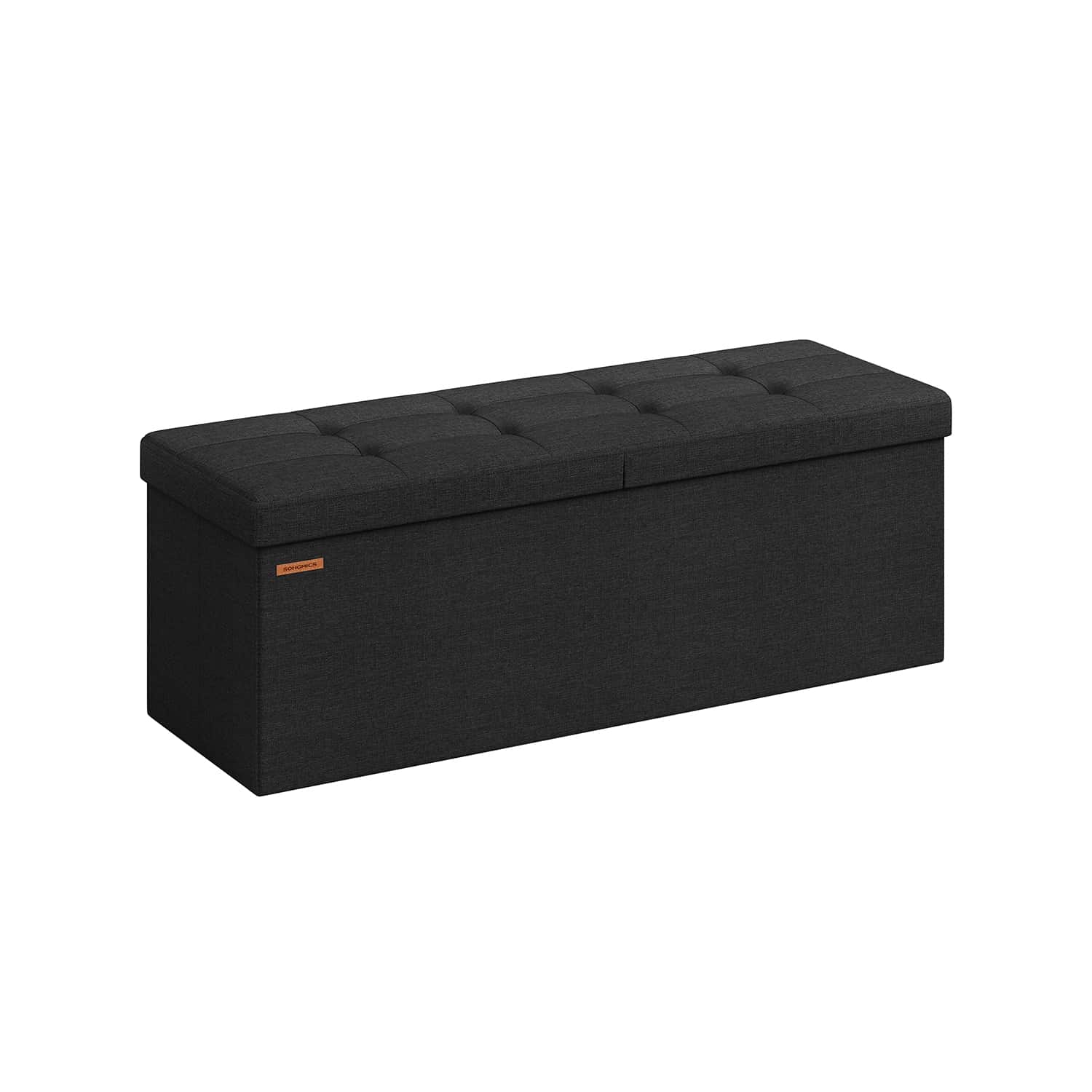 Sitzbank mit Stauraum 38 x 110 x 38 cm tintenschwarz