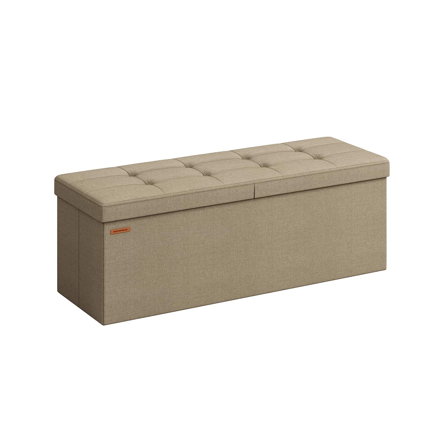 Sitzbank mit Stauraum 38 x 110 x 38 cm kamelbraun