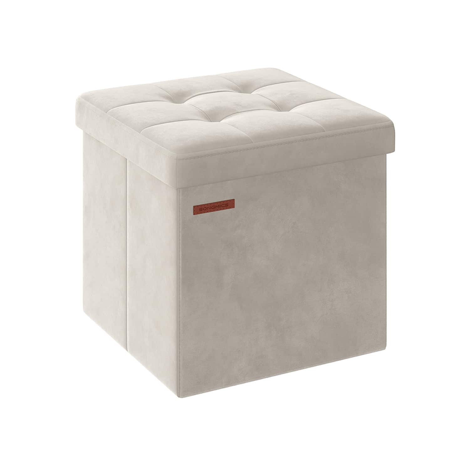 Sitzbank mit Stauraum aus Samt 38 x 38 x 38 cm