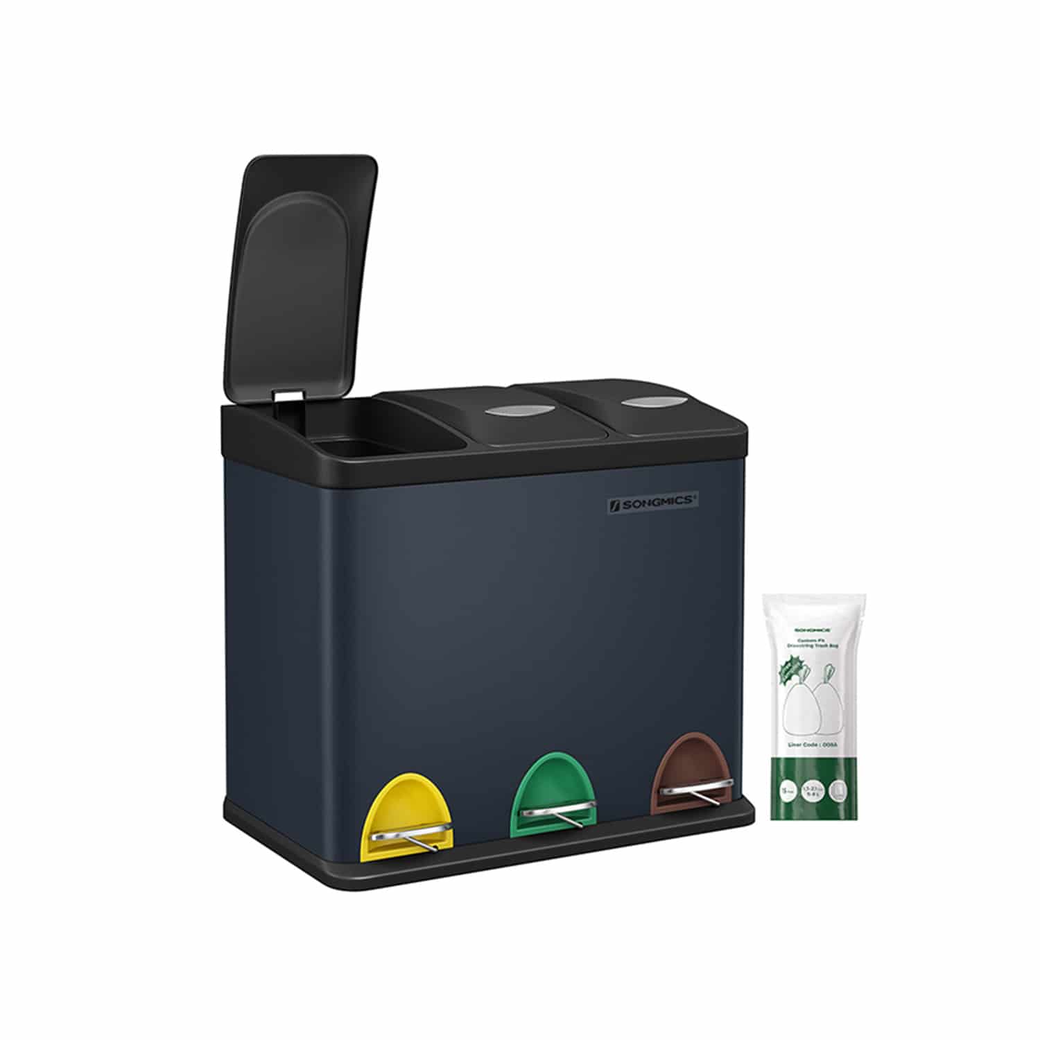 Mülleimer Küche 30 L – Edelstahl, Softclose, Tretmechanismus