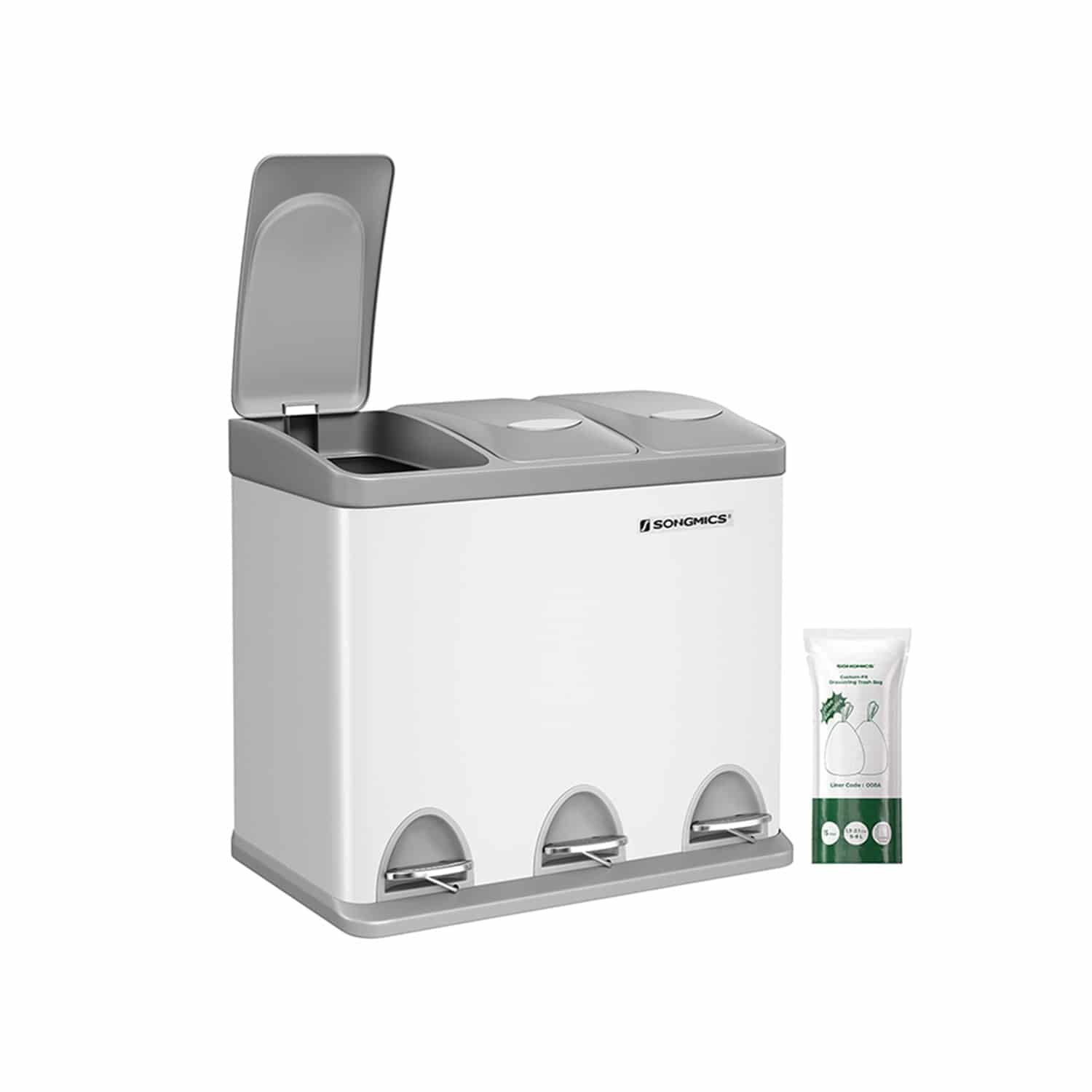 Mülltrenner 24 L – 3 x 8 L, Edelstahl, Softclose
