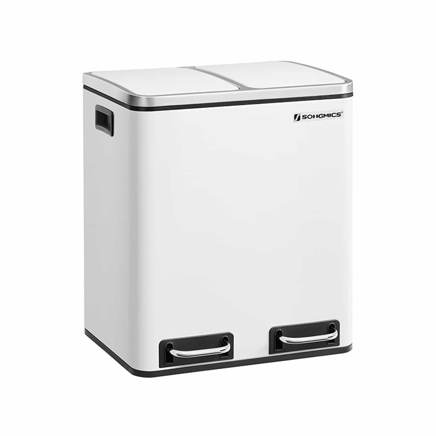 Mülleimer Küche 30 L – Weiß, Softclose, Stahl