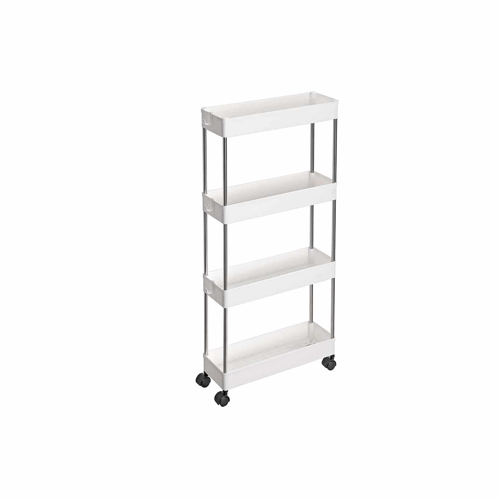 SONGMICS Nischenregal auf Rollen mit 4 Ablagen – 40x13,5x86 cm, Weiß​