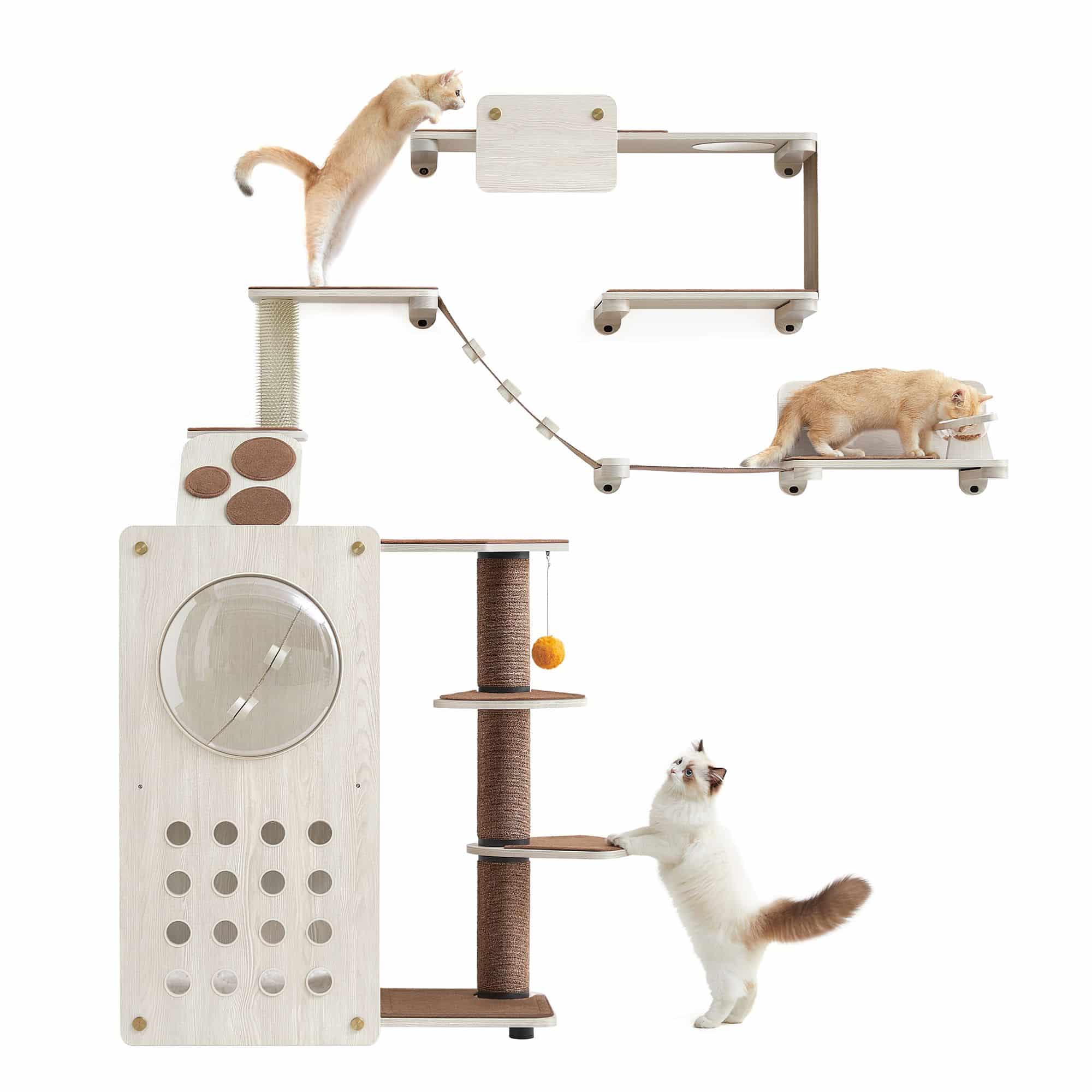 Land - Katzenmöbel Kletterwand 7er Set