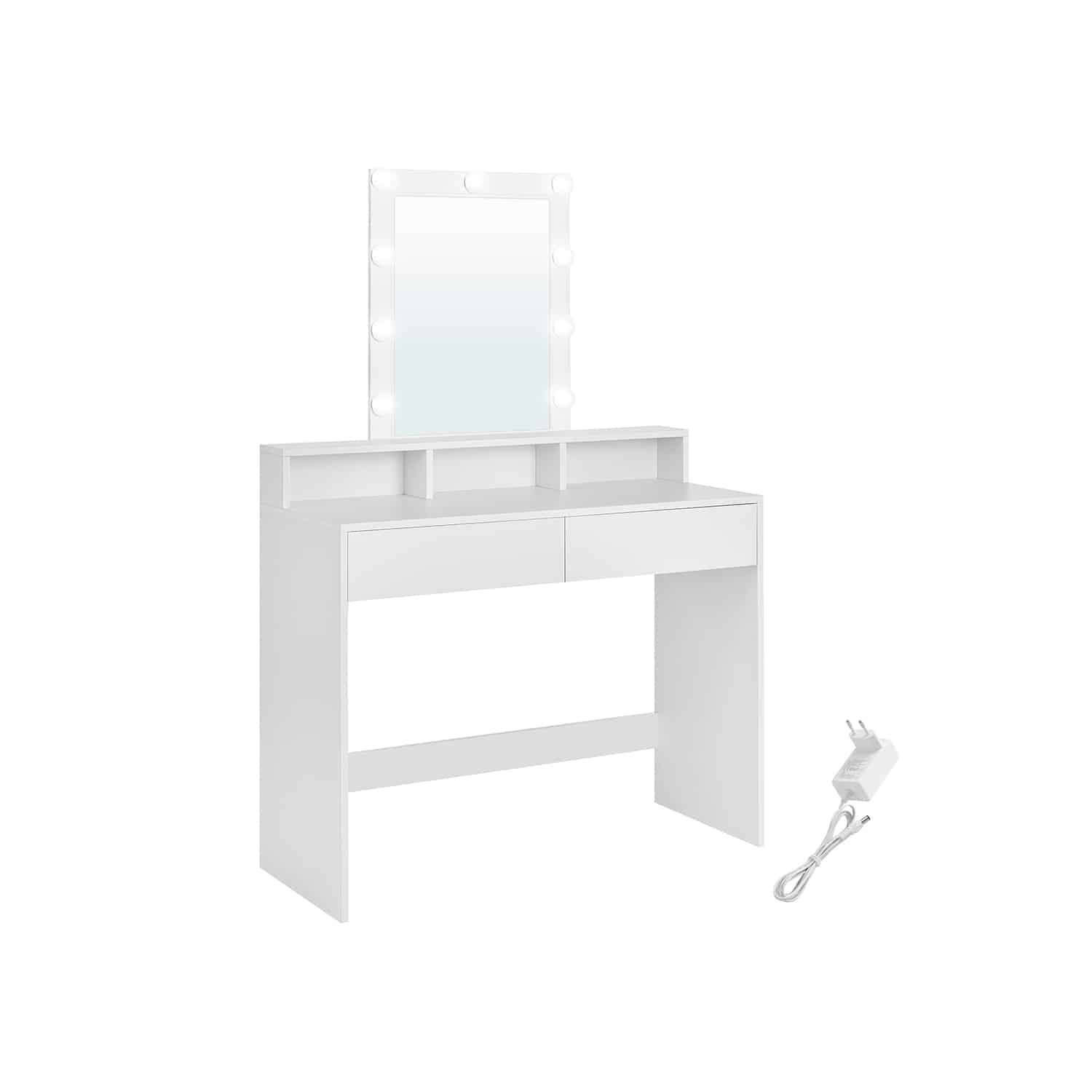 Schminktisch mit LED-Beleuchtung modern weiß