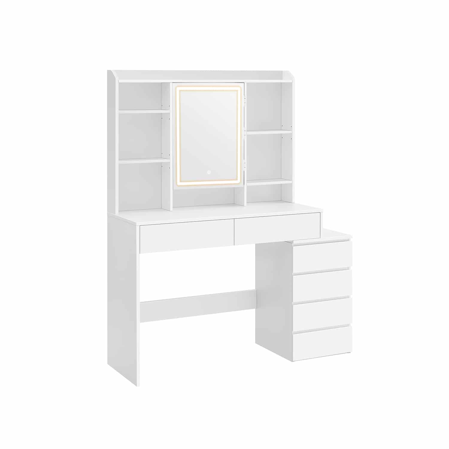 Schminktisch mit LED-Beleuchtung modern wolkenweiß