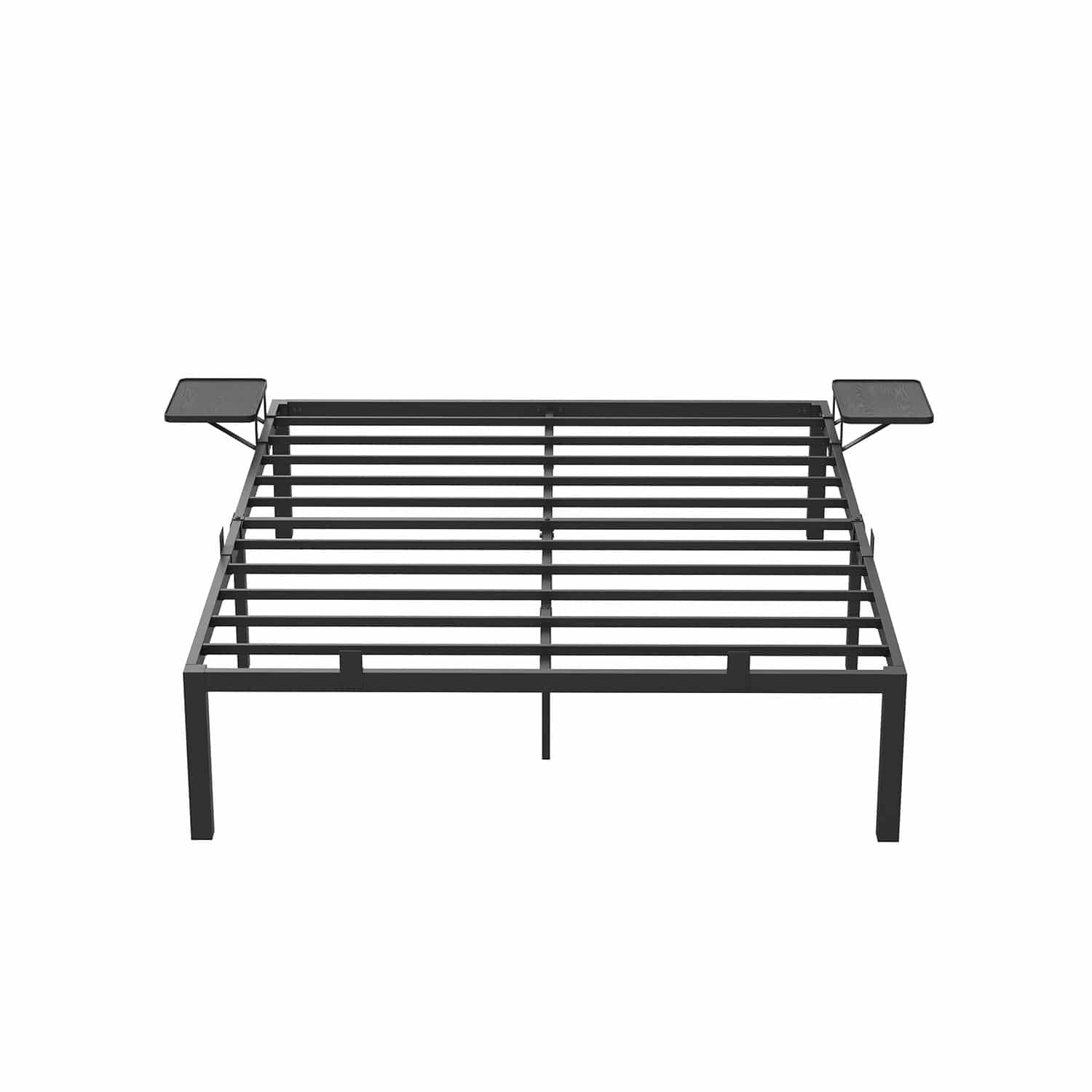 Doppelbettgestell aus Metall 140 x 190 cm mit Aufbewahrungsregalen