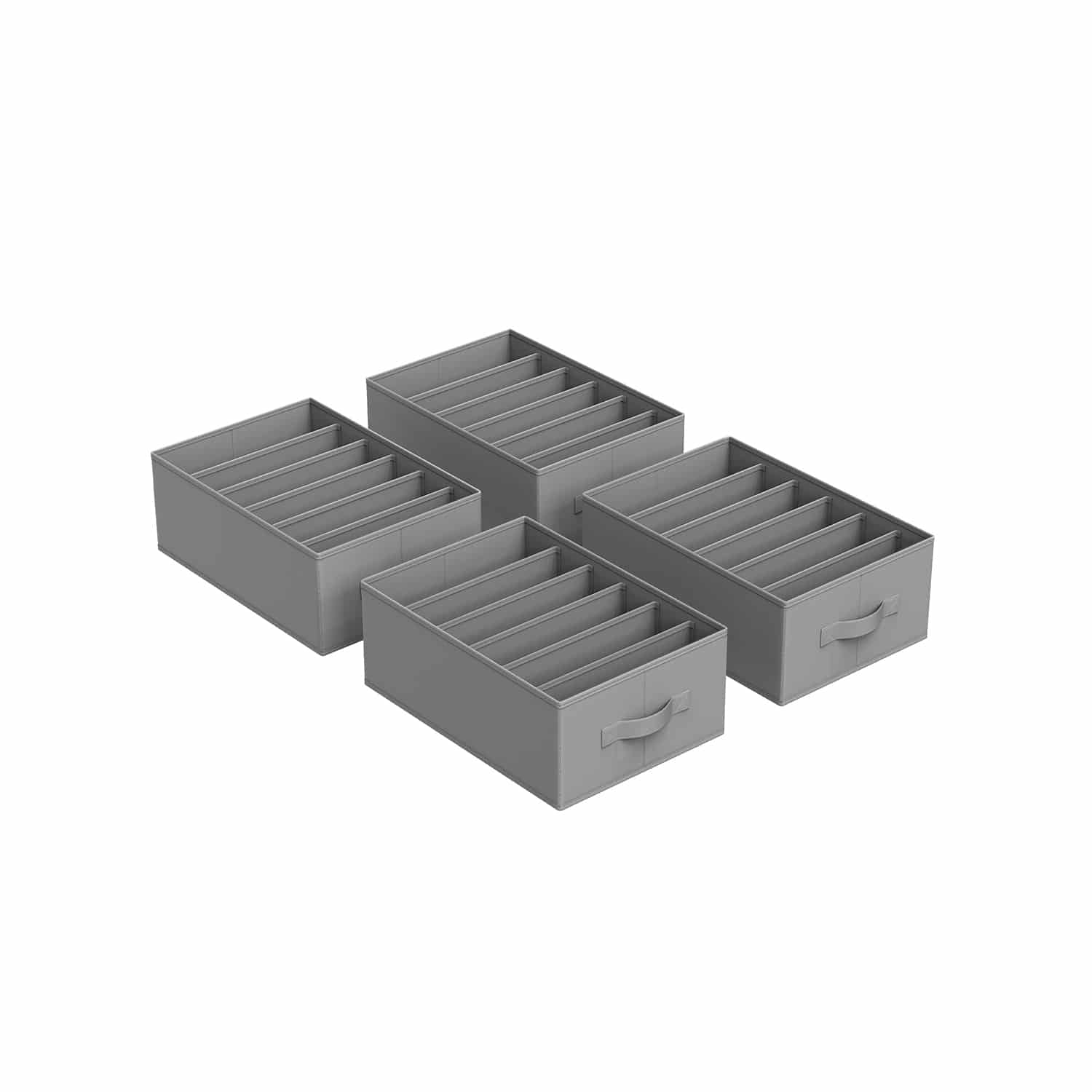 Kleiderschrank-Organizer 6 Fächer 4er Set taubengrau