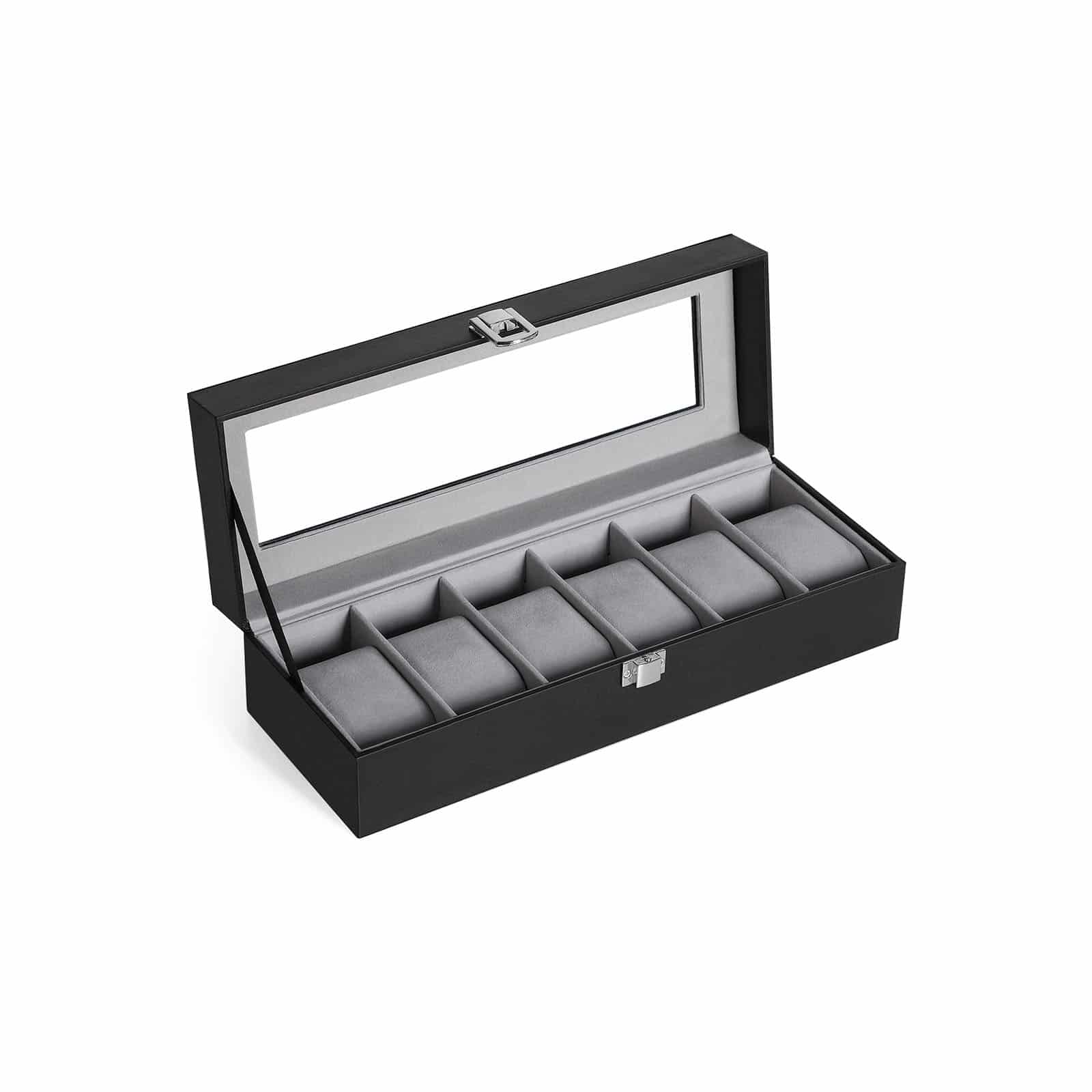 Rechteckige Uhrenbox für 6 Uhren