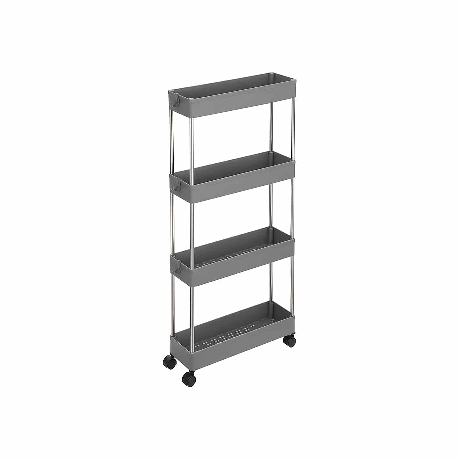 SONGMICS Rollwagen KSC008G01 mit 4 Ebenen – 40x13x86 cm, Grau