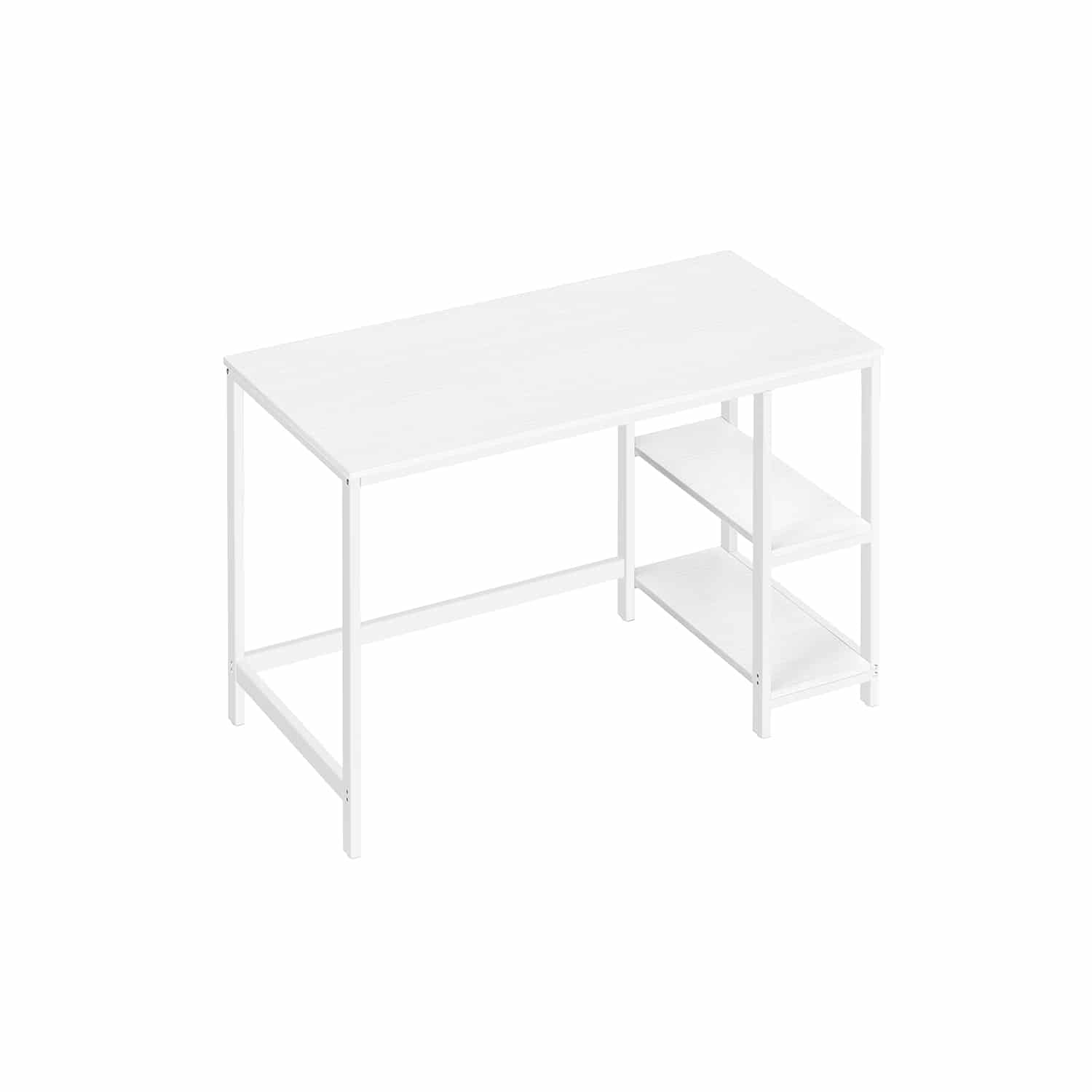 Schreibtisch mit 2 Ablagen modern ahornweiß