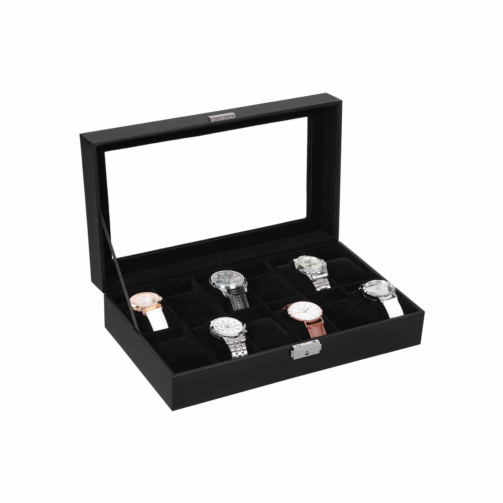 Stilvolle Uhrenbox für 12 Uhren