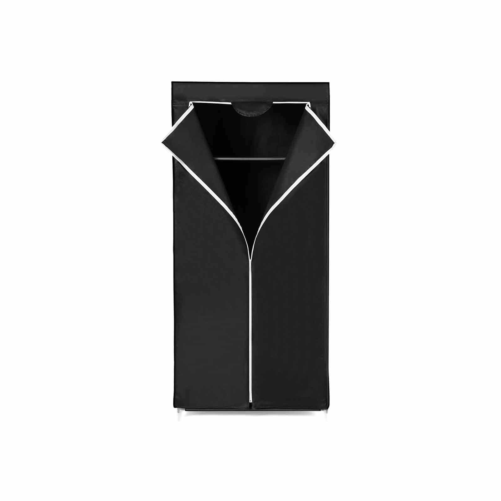 Stoffschrank 160 x 75 cm Schwarz