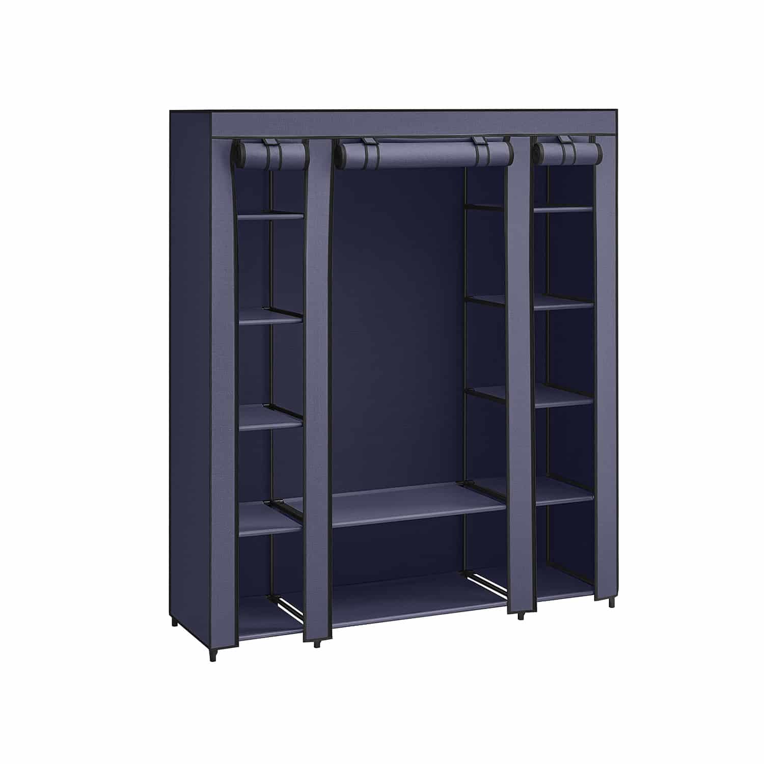 Stoffschrank mit Kleiderstange und Metallrahmen