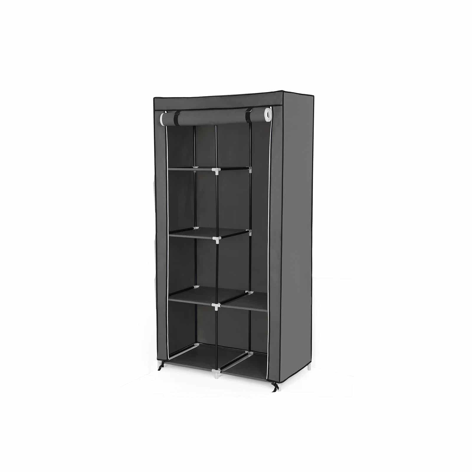 Stoffschrank mit Rolltür Grau