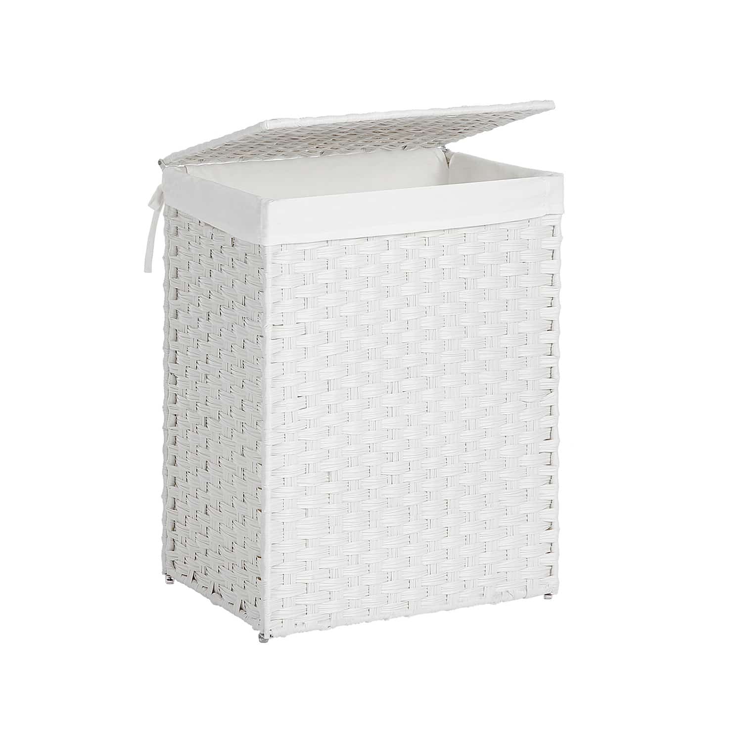 Wäschekorb aus Polyrattan Weiß