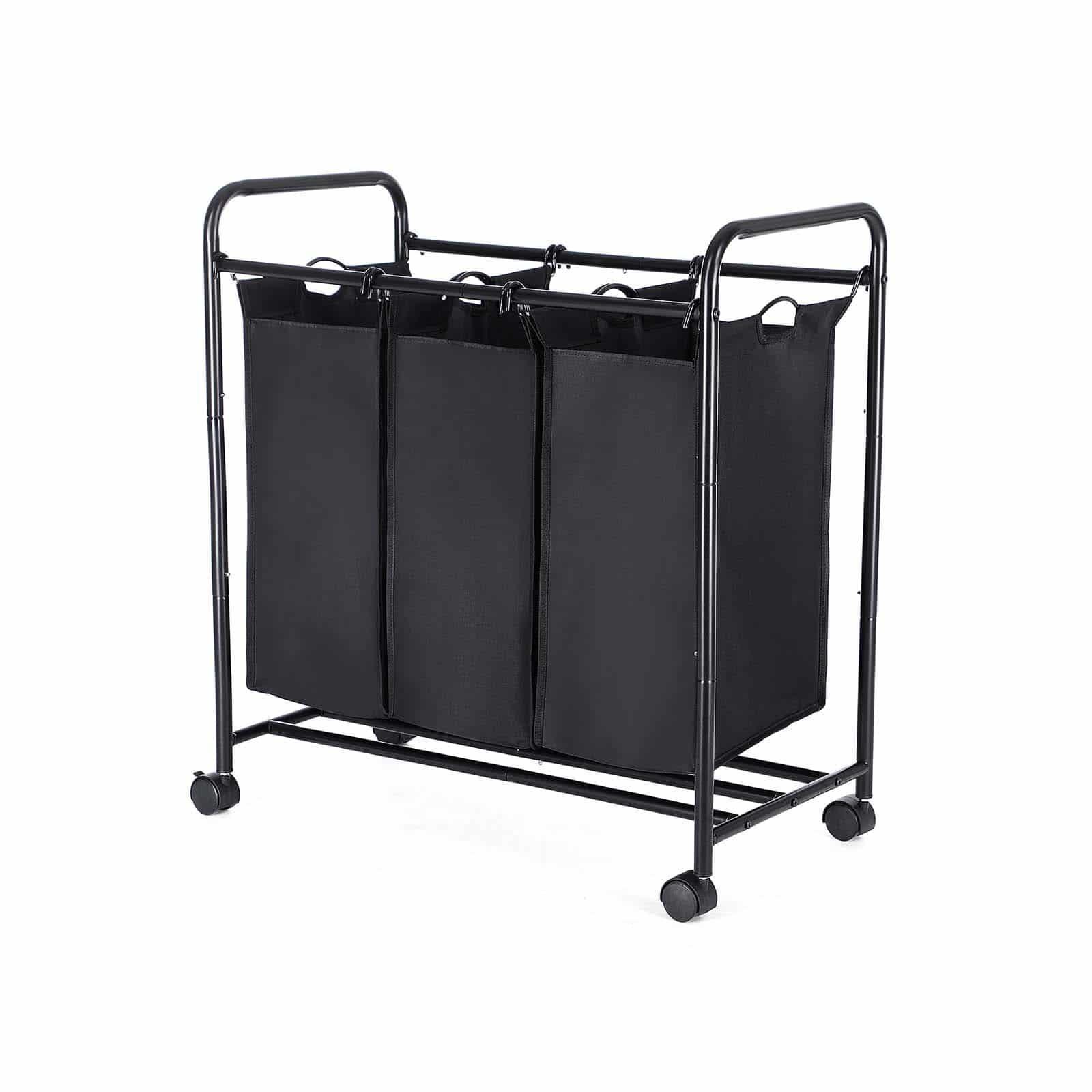 Wäschesammler 3 x 44 L Schwarz