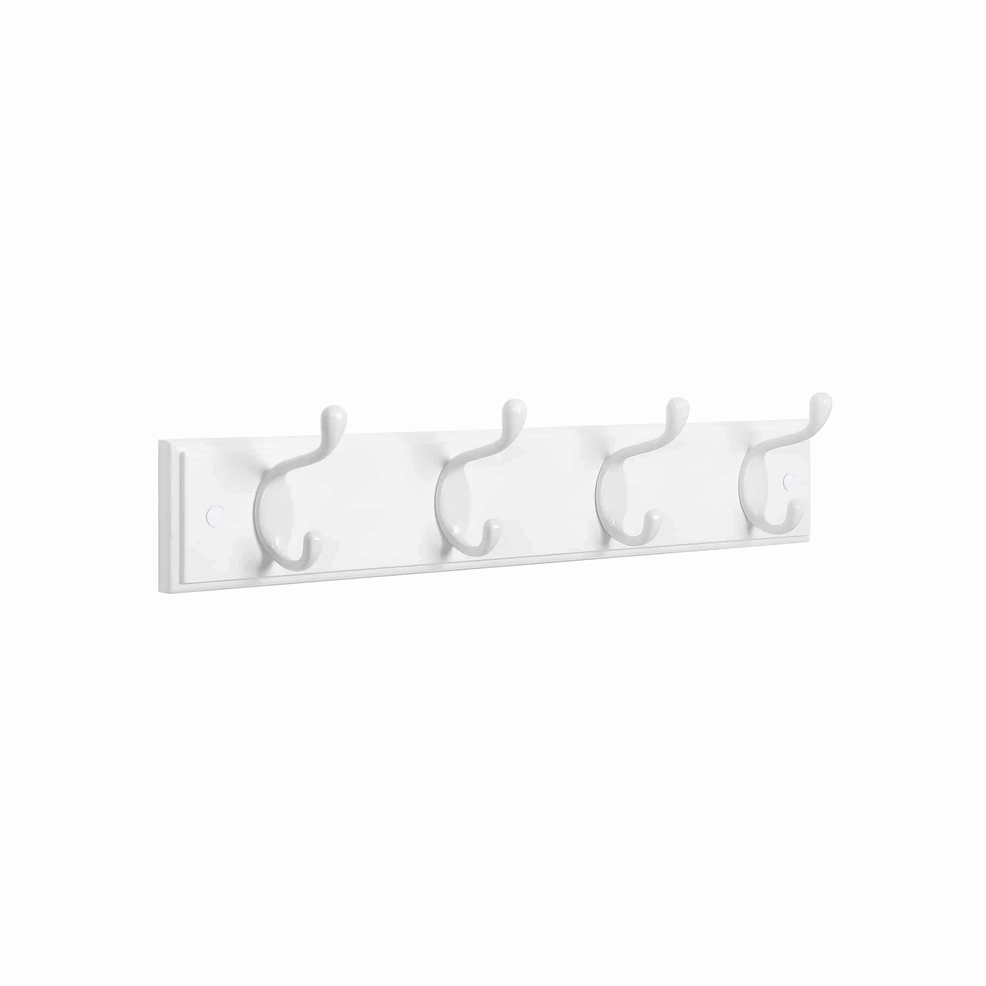 Wandgarderobe mit 4 Metallhaken Weiß