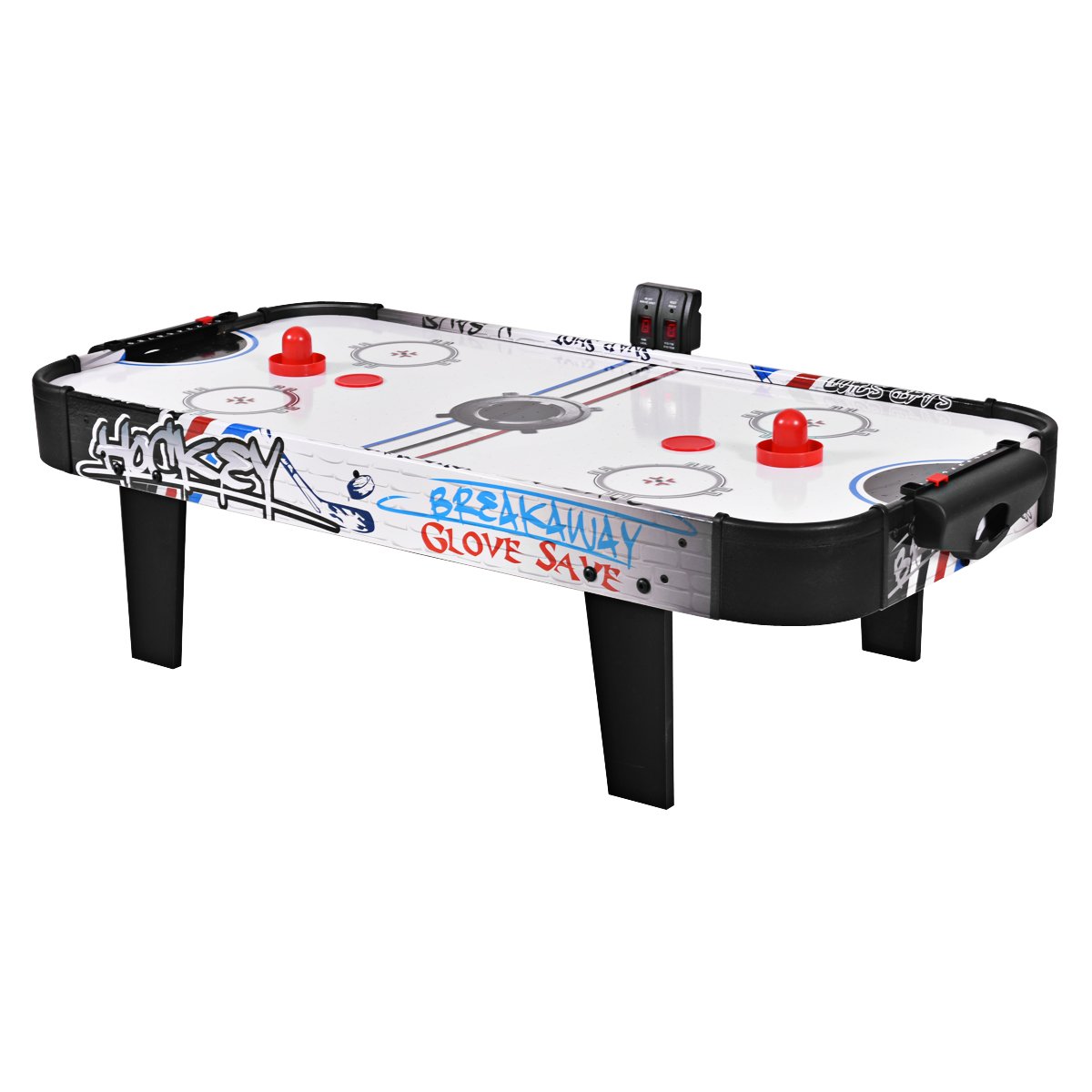 Air-Hockey-Set 42 Zoll Mini-Tisch für Air Hockey mit Elektronischem LED-Punktezähler