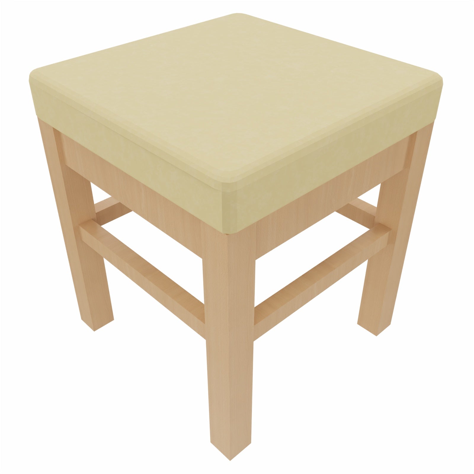 Schwerlasthocker Alexander – Robuster Sitzhocker für Senioren – 47cm - Clean-Stoff Como Creme / Kunststoff Weiss