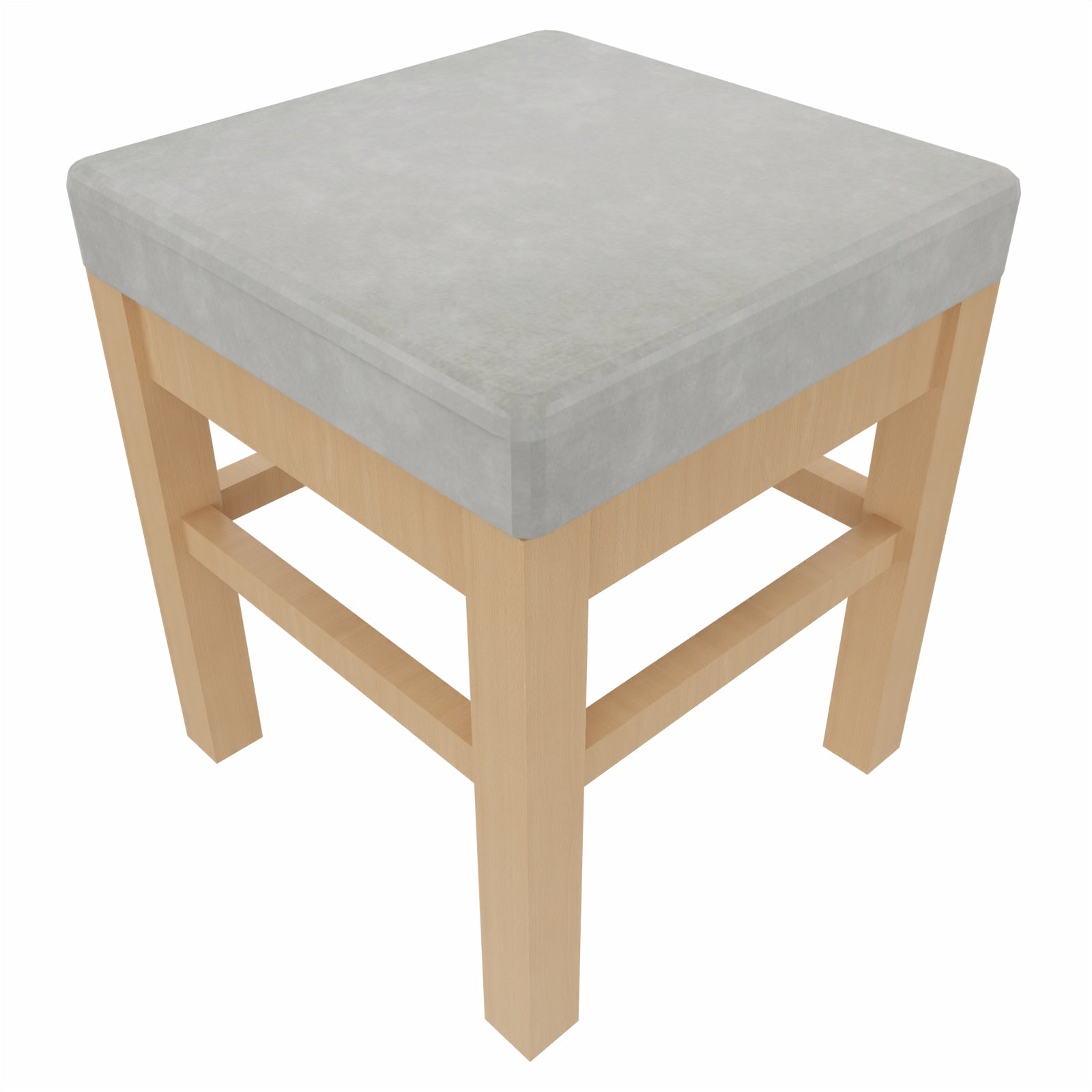 Schwerlasthocker Alexander – Robuster Sitzhocker für Senioren – 47cm - Clean-Stoff Como Grau / Kunststoff Weiss