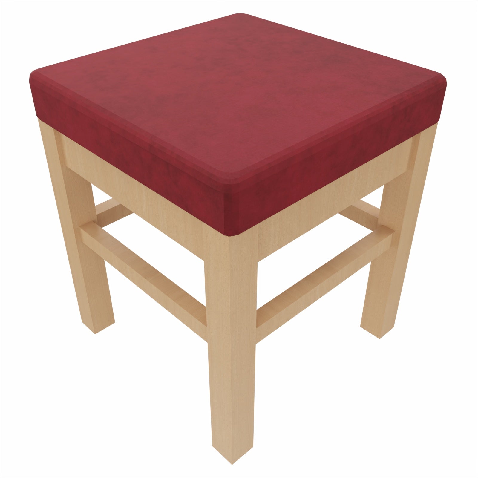 Schwerlasthocker Alexander – Robuster Sitzhocker für Senioren – 52cm - Clean-Stoff Como Rot / Metall Silber
