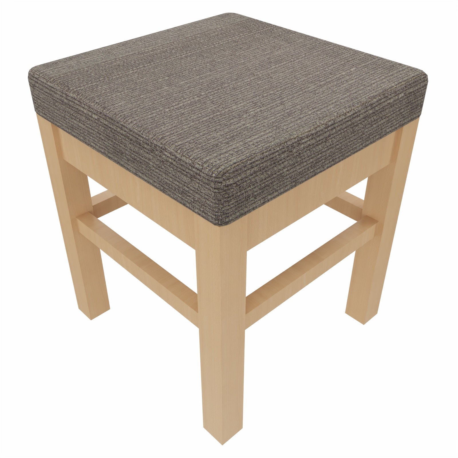Schwerlasthocker Alexander – Robuster Sitzhocker für Senioren – 47cm - Stoff Gomera Braun / Filz Grau