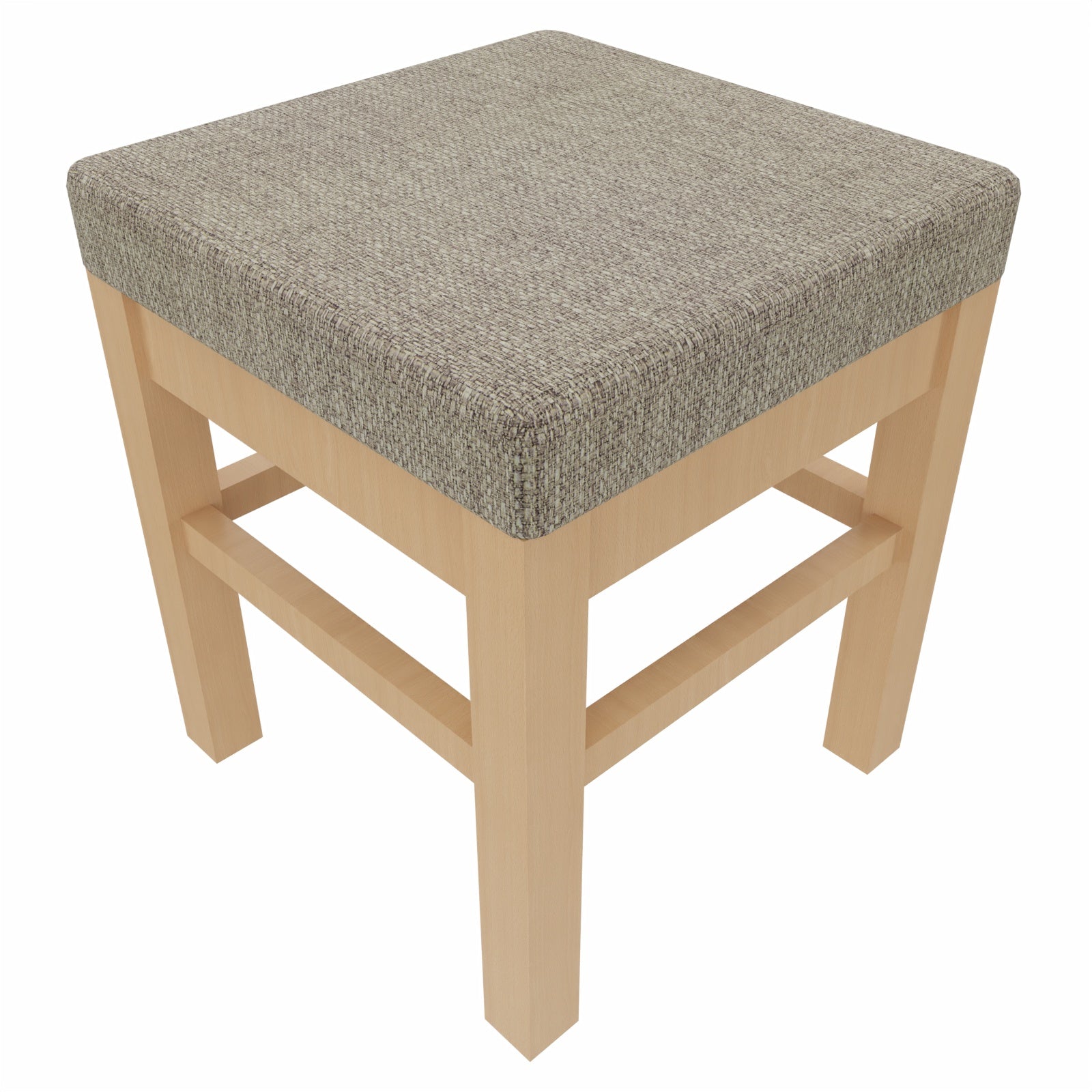 Schwerlasthocker Alexander – Robuster Sitzhocker für Senioren – 47cm - Stoff Kariba Beige / Filz Grau