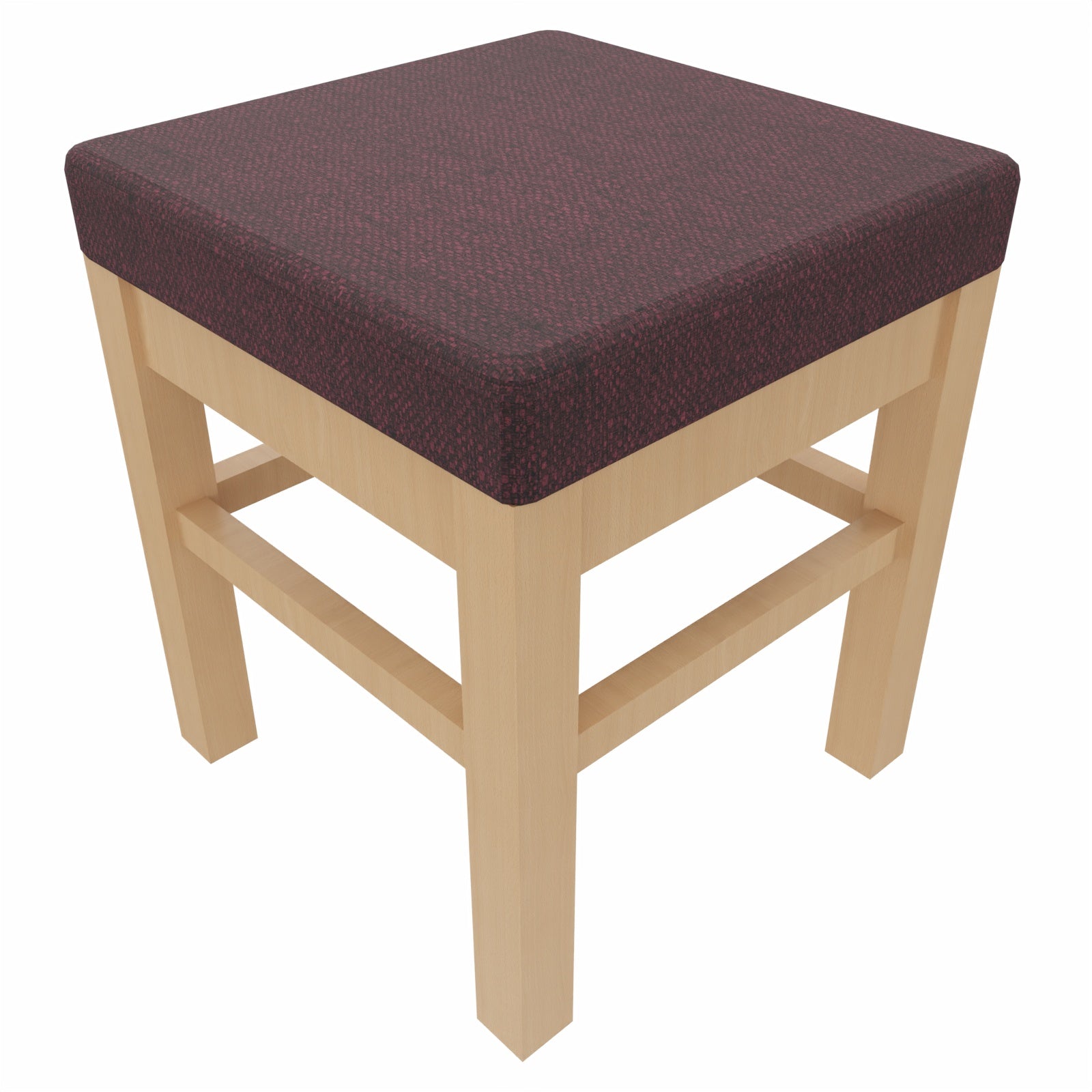 Schwerlasthocker Alexander – Robuster Sitzhocker für Senioren – 47cm - Stoff Kariba Bordeaux / Filz Grau