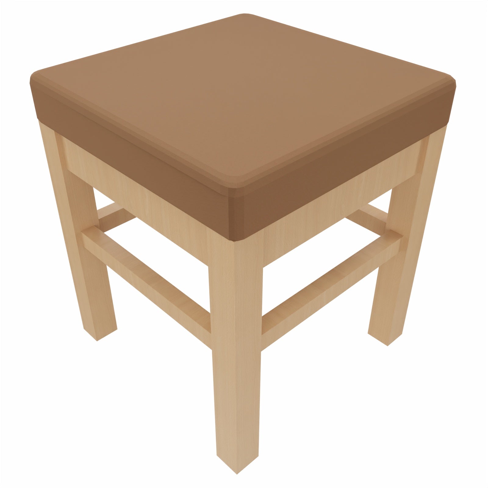 Schwerlasthocker Alexander – Robuster Sitzhocker für Senioren – 47cm - Kunstleder Soft Camel / Filz Grau