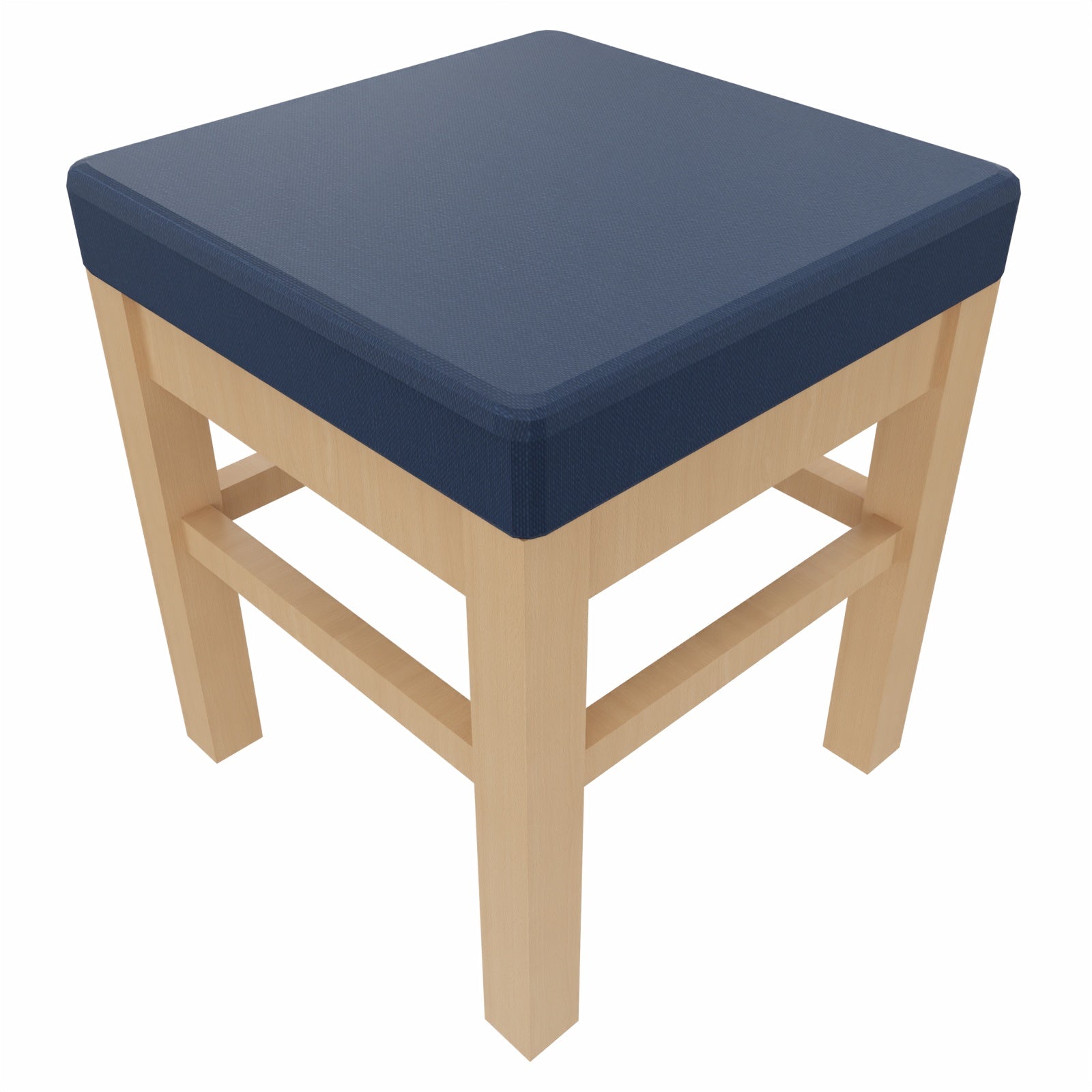 Schwerlasthocker Alexander – Robuster Sitzhocker für Senioren – 47cm - Clean-Kunstleder Walter Blau / Kunststoff Weiss