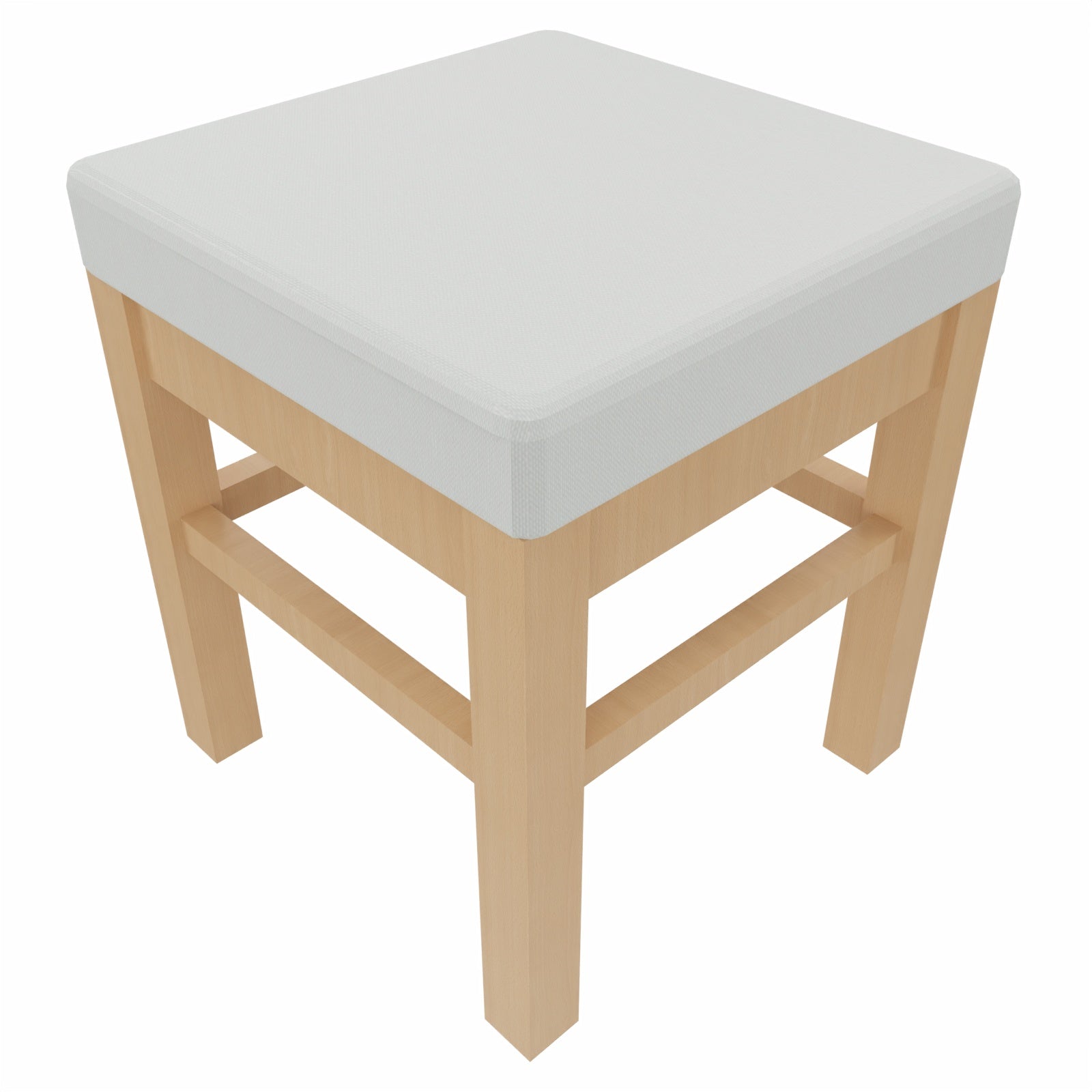 Schwerlasthocker Alexander – Robuster Sitzhocker für Senioren – 47cm - Clean-Kunstleder Walter Grau / Kunststoff Weiss