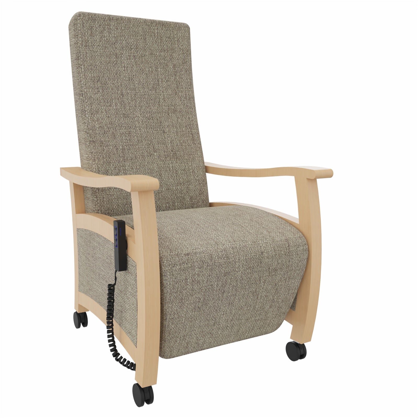 Alexandra Relax E Seniorensessel – Bequemer Ruhesessel und Pflegesessel für Zuhause und Betreuung - mit Aufstehhilfe / Stoff Kariba Beige