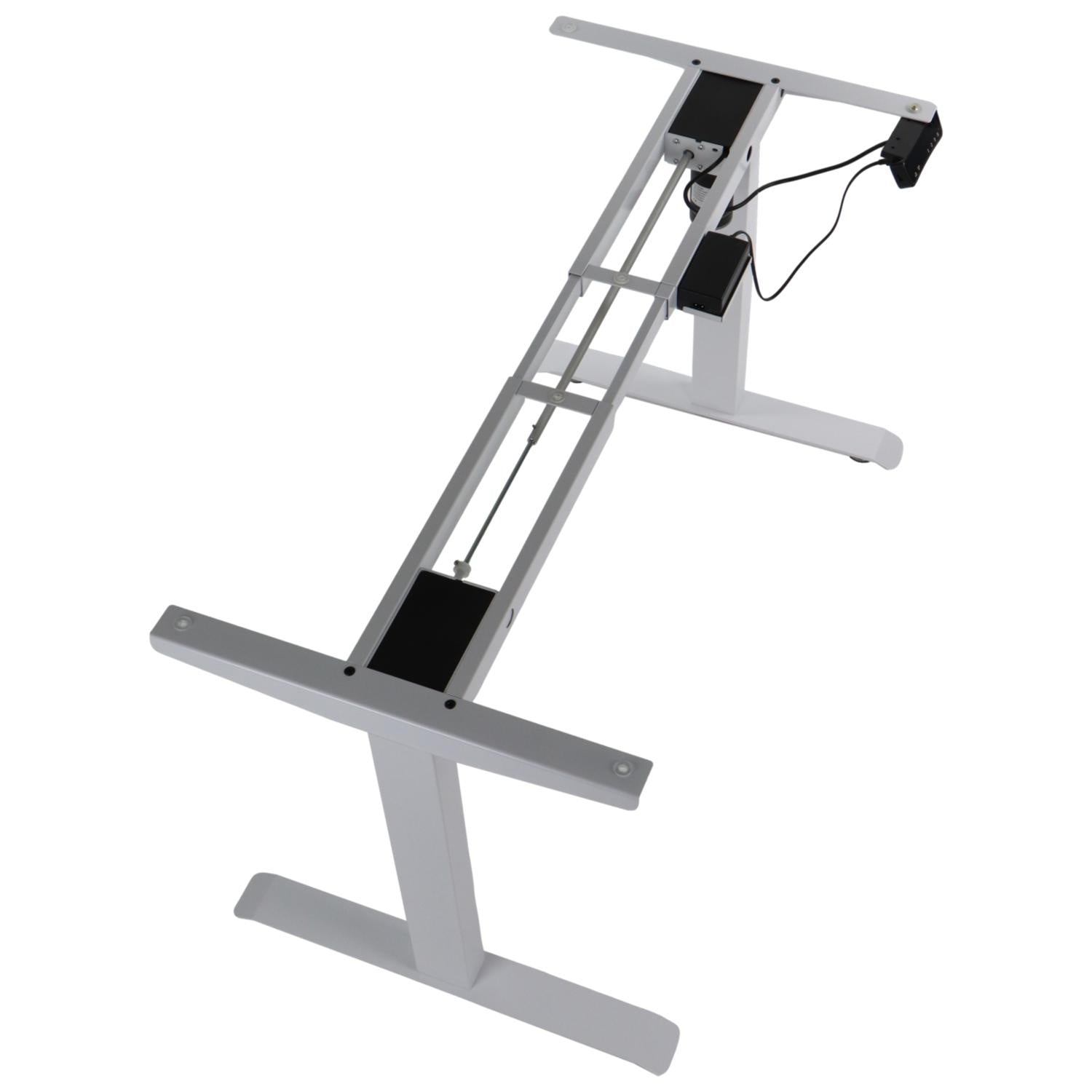 Elektrisch höhenverstellbares Schreibtischgestell Weiß mit USB – 70–118 cm, 1 Motor, 80 kg Tragkraft