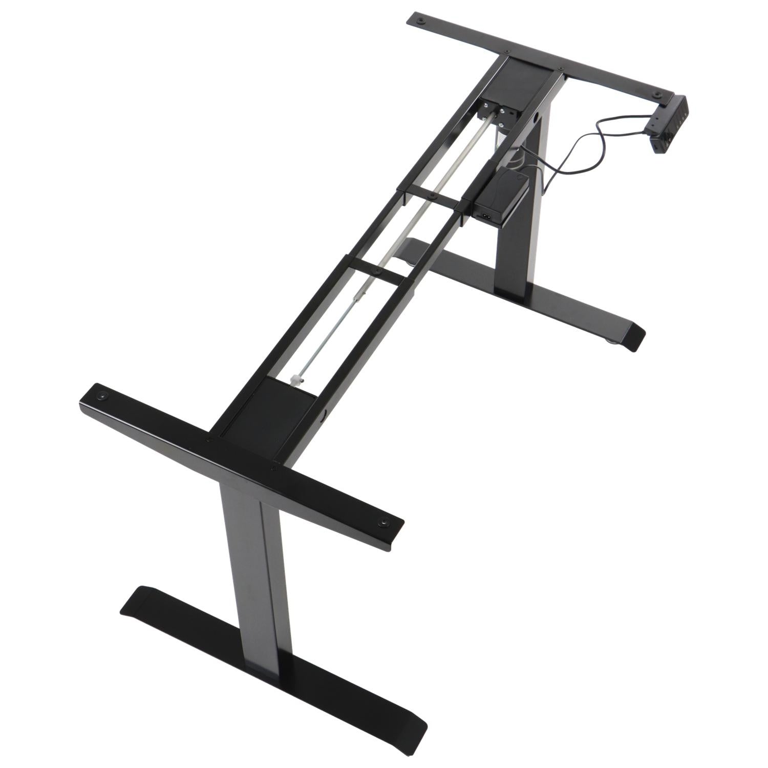 Elektrisch höhenverstellbares Schreibtischgestell Schwarz mit USB – 70–118 cm, 1 Motor, 80 kg Tragkraft